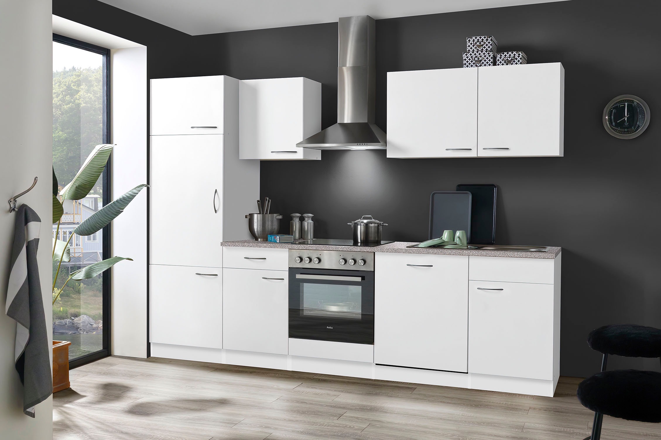 wiho Küchen Küchenzeile 280 »Kiel«, inkl. Breite Raten auf cm E-Geräten, Geschirrspüler, bestellen mit
