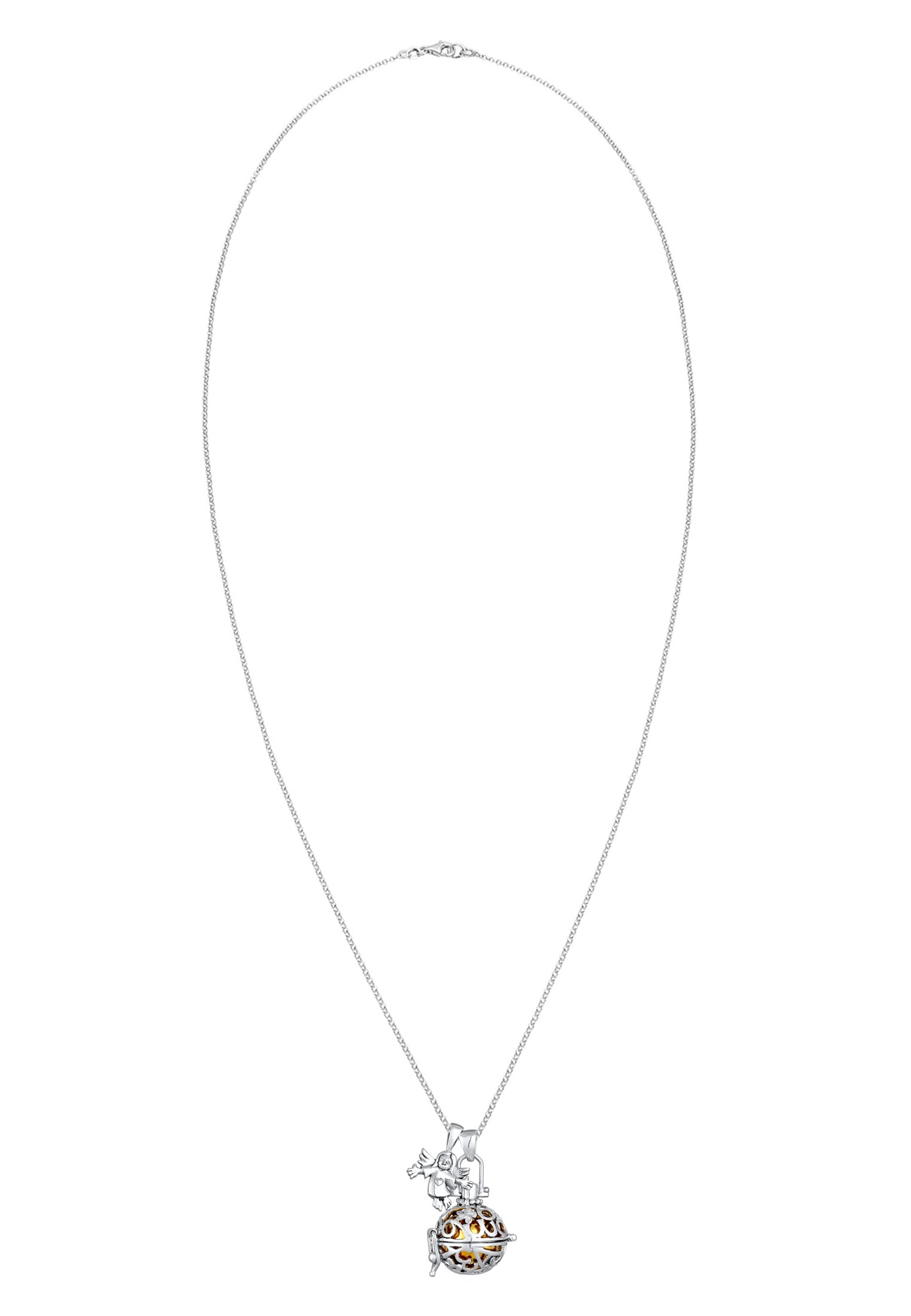 Nenalina Lange Kette »Halskette Engelsflüsterer Zirkonia Engel (17 mm) 925 Silber«