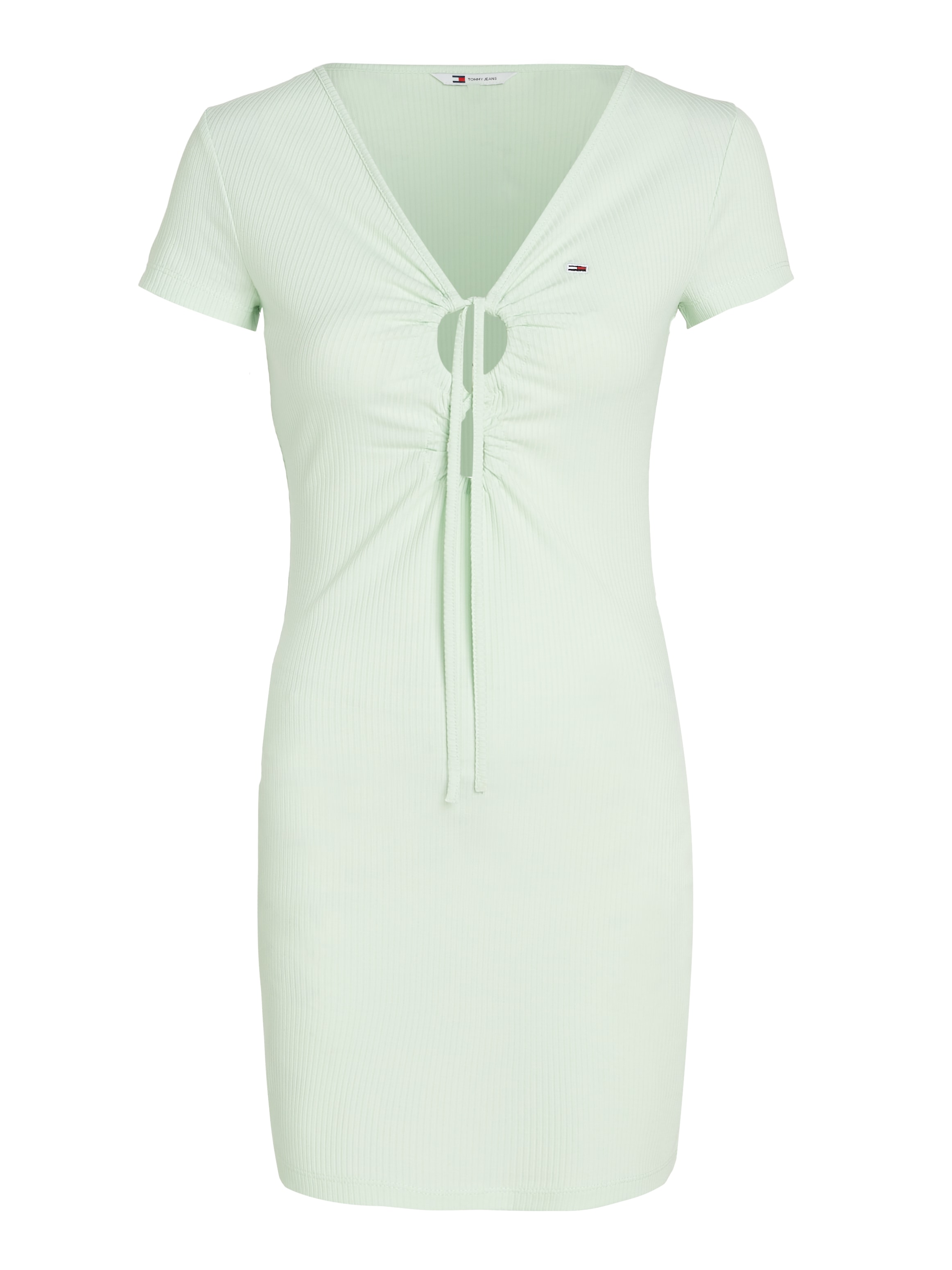 Tommy Jeans Jerseykleid »TJW TIE GATHERING RIB DRESS«, mit Tommy Jeans Markenlabel