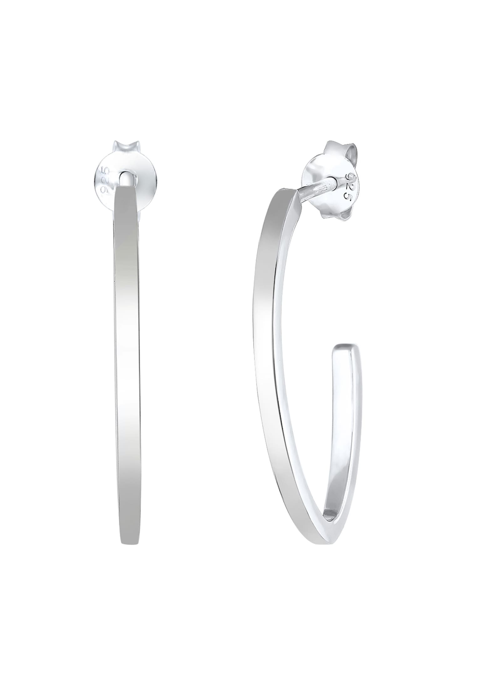 Elli Paar Creolen »Ohrringe Creolen Ohrstecker oval 925 Sterling Silber«