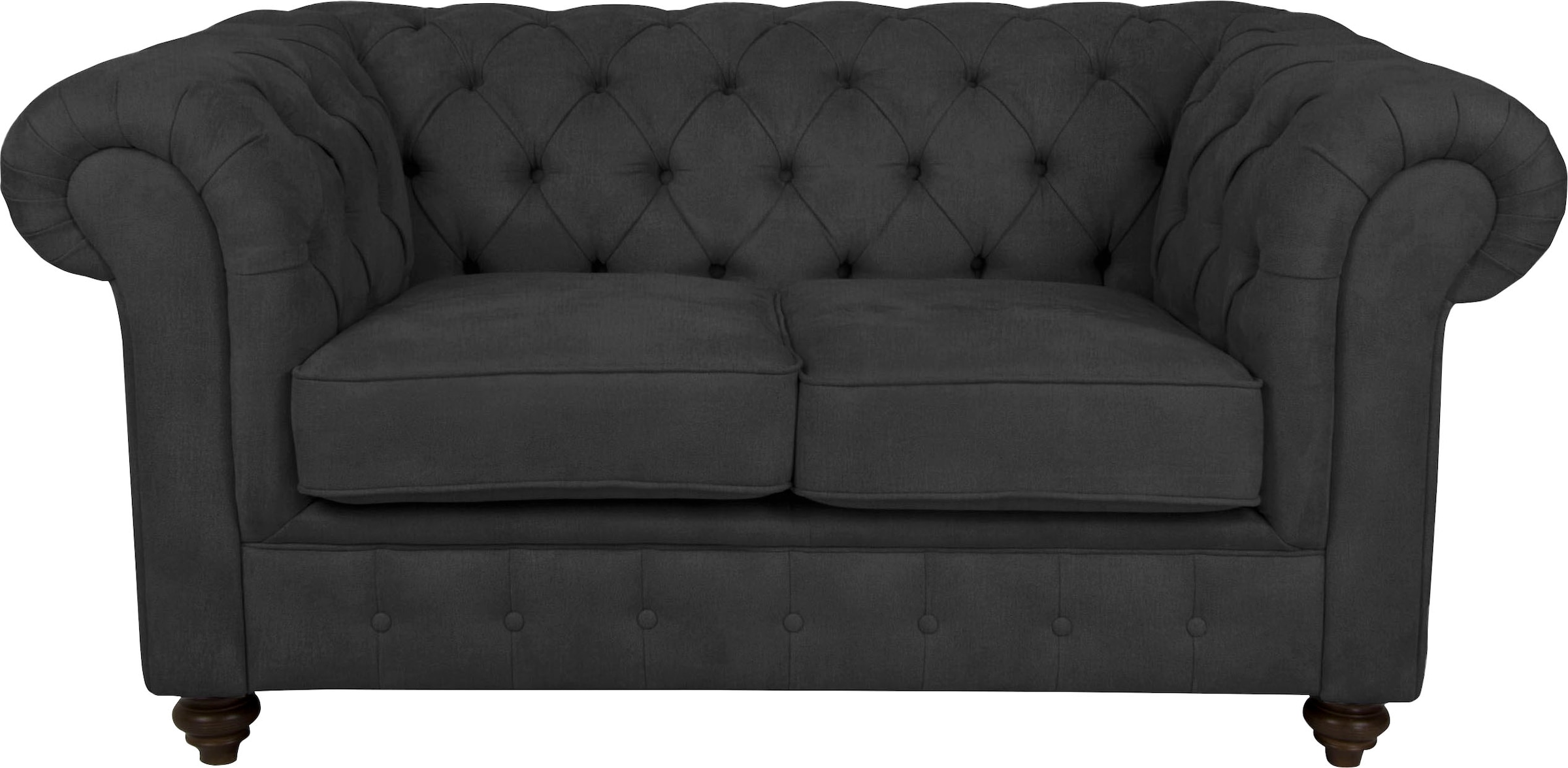 Home affaire Chesterfield-Sofa »Duc 2-Sitzer« hochwertige Knopfheftung im Rücken, Samtoptik mit changierender Optik
