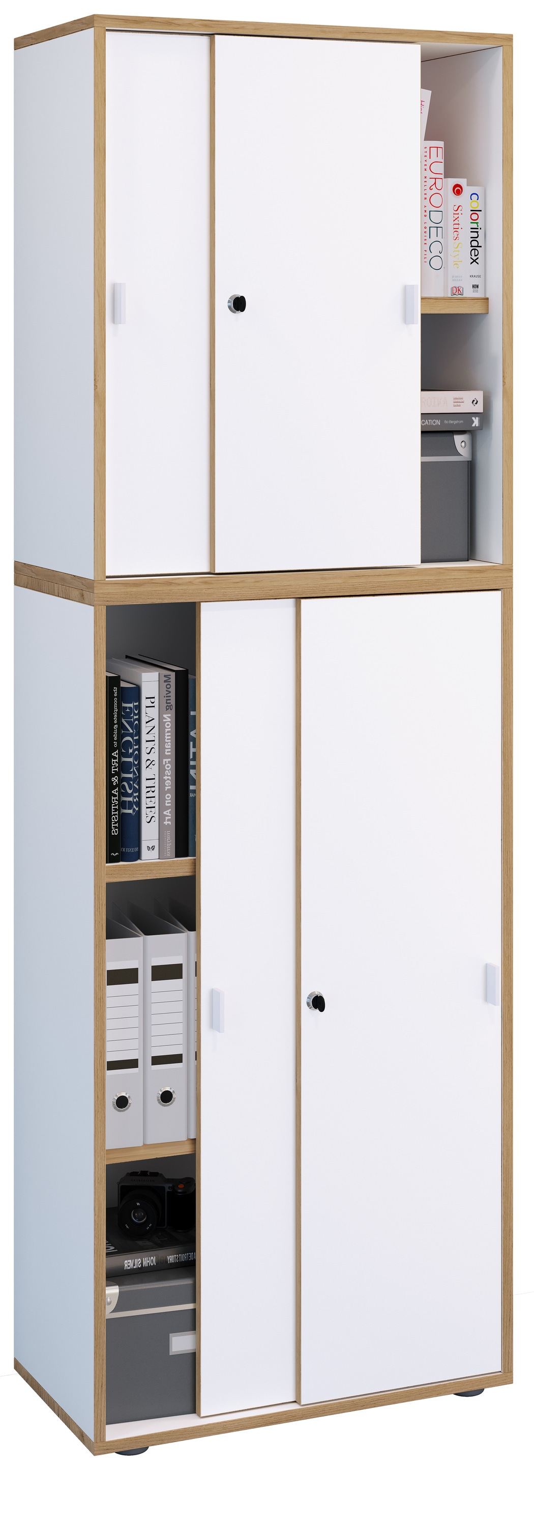 VCM Aktenschrank "Büroschrank Aktenschrank Schiebetüren Salia 5fach" 1 Stk. tlg.
