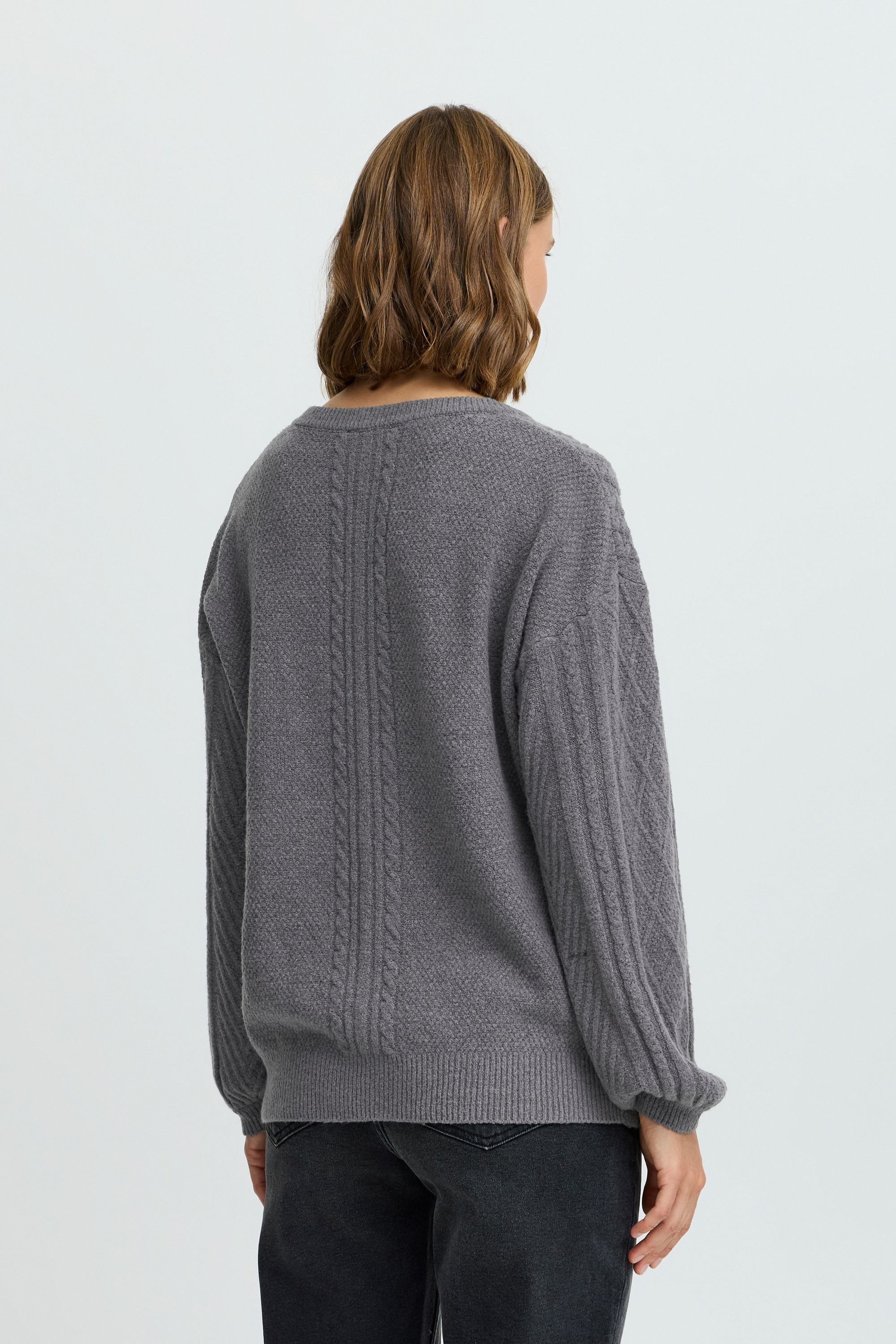 b.young Strickfleece-Pullover »Strickpullover BYMEDI VNECK JUMPER -«
