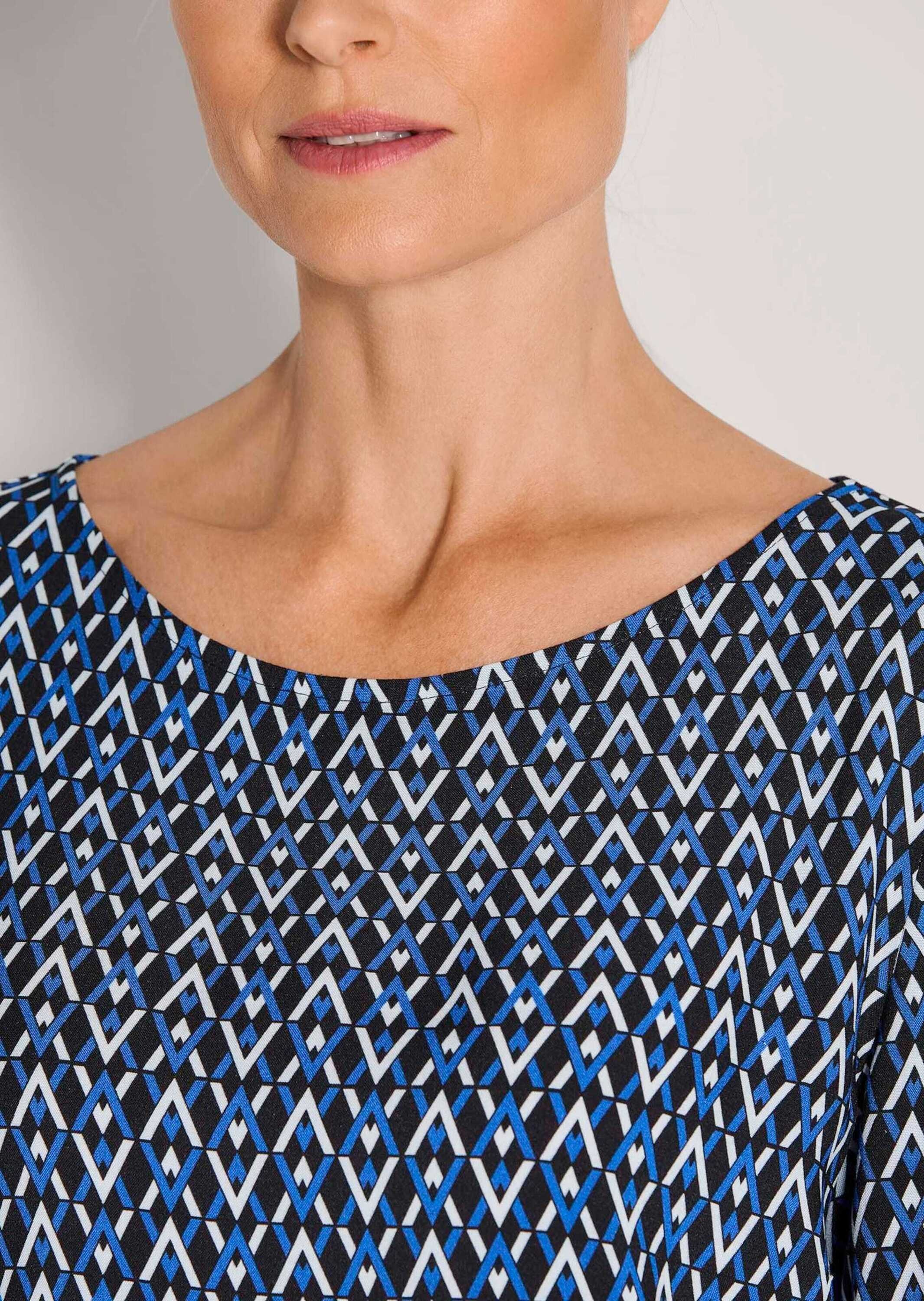 MADELEINE Schlupfbluse »Blusenshirt Viskosebluse mit grafischem Muster« Zickzack-Muster