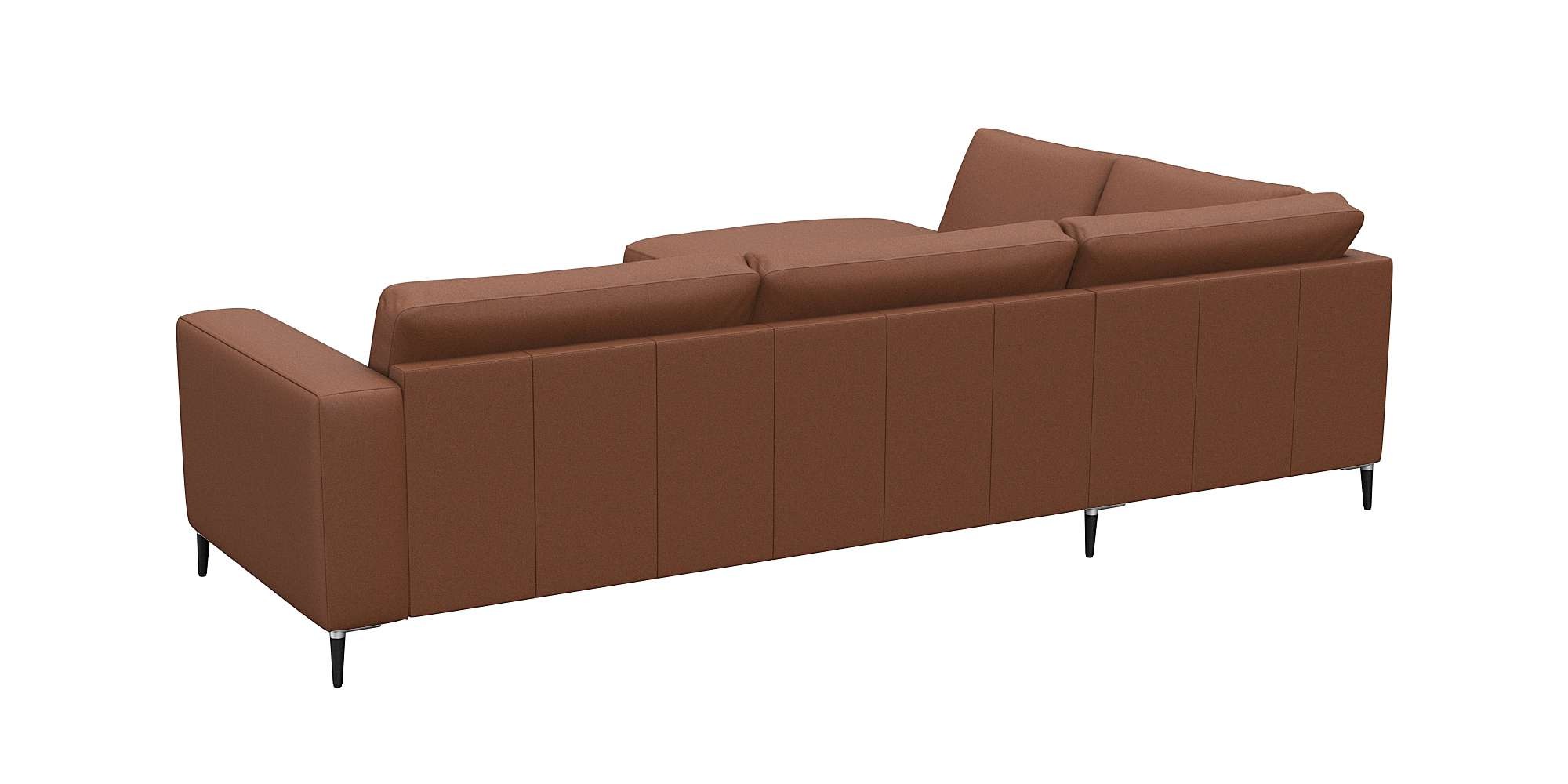 FLEXLUX Ecksofa »Fiore, L-Form, bequem und komfortabel durch hochwertigem Sitzaufbau«, breite Armlehnen, Kaltschaum, Füße Alu+schwarz