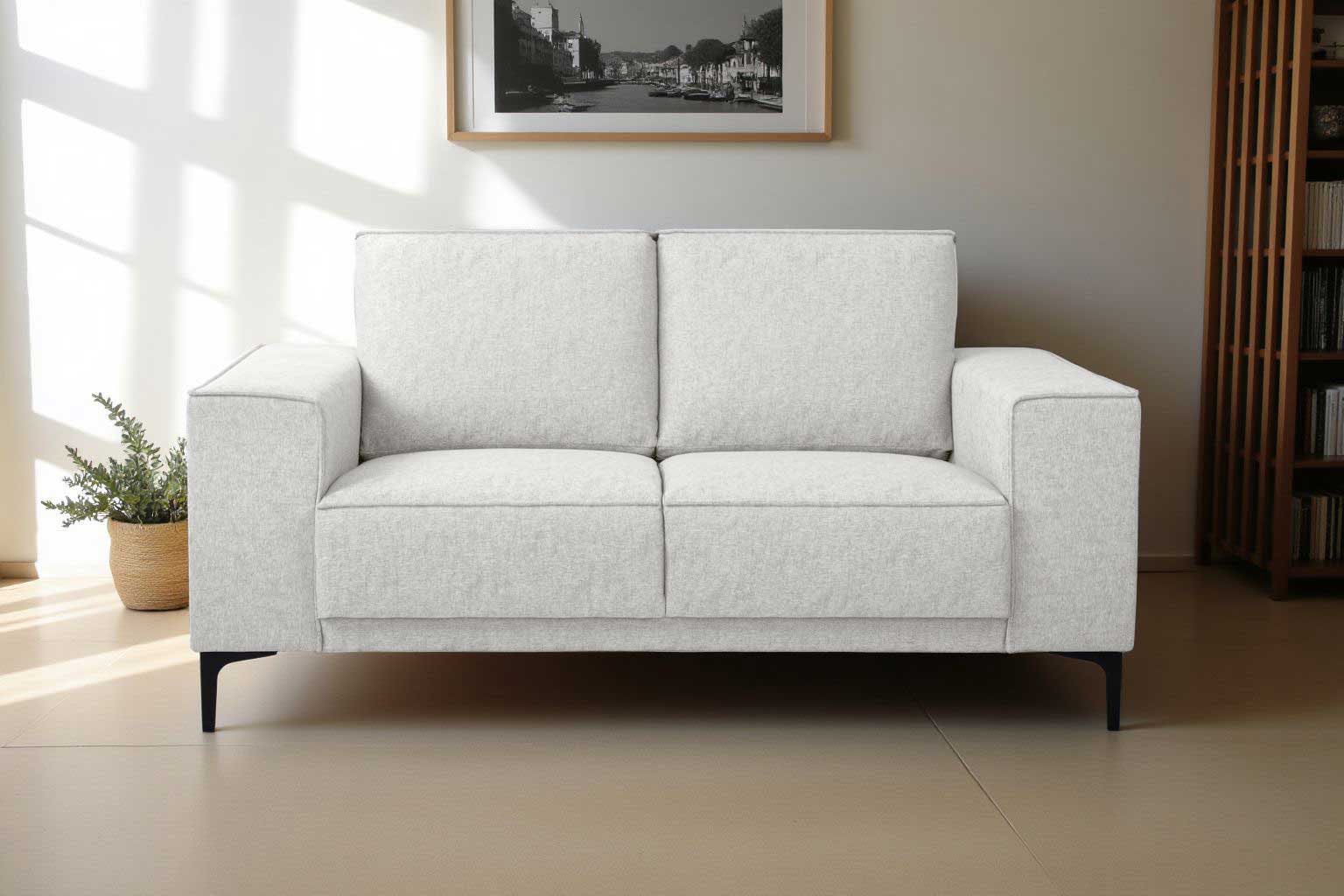 OTTO home 2-Sitzer »Kompaktsofa Oland, Struktur, Flachgewebe, Luxus-Microfaser, Boucle« 164 cm, Wellenunterfederung, Skandi-Design, Metallfüße