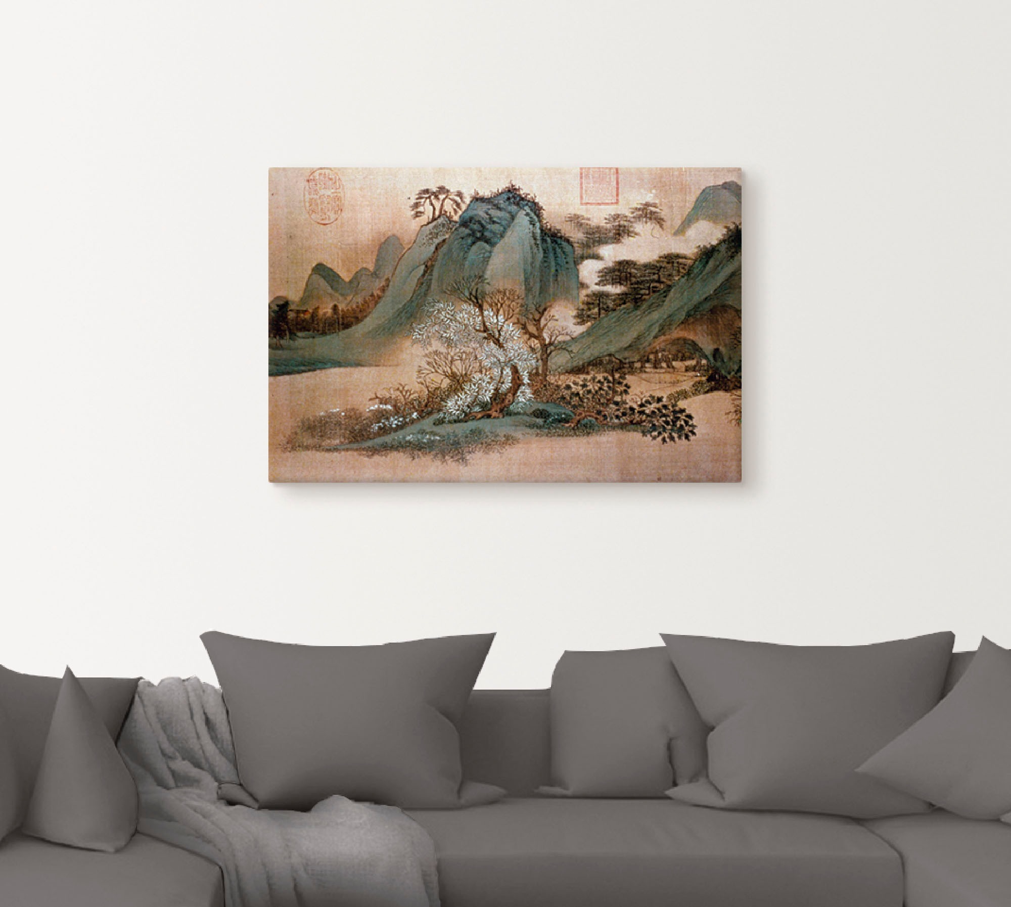 Artland Wandbild »Weiße Wolken und grüne Berge«, Asien, (1 St.), als Leinwandbild, Poster in verschied. Größen