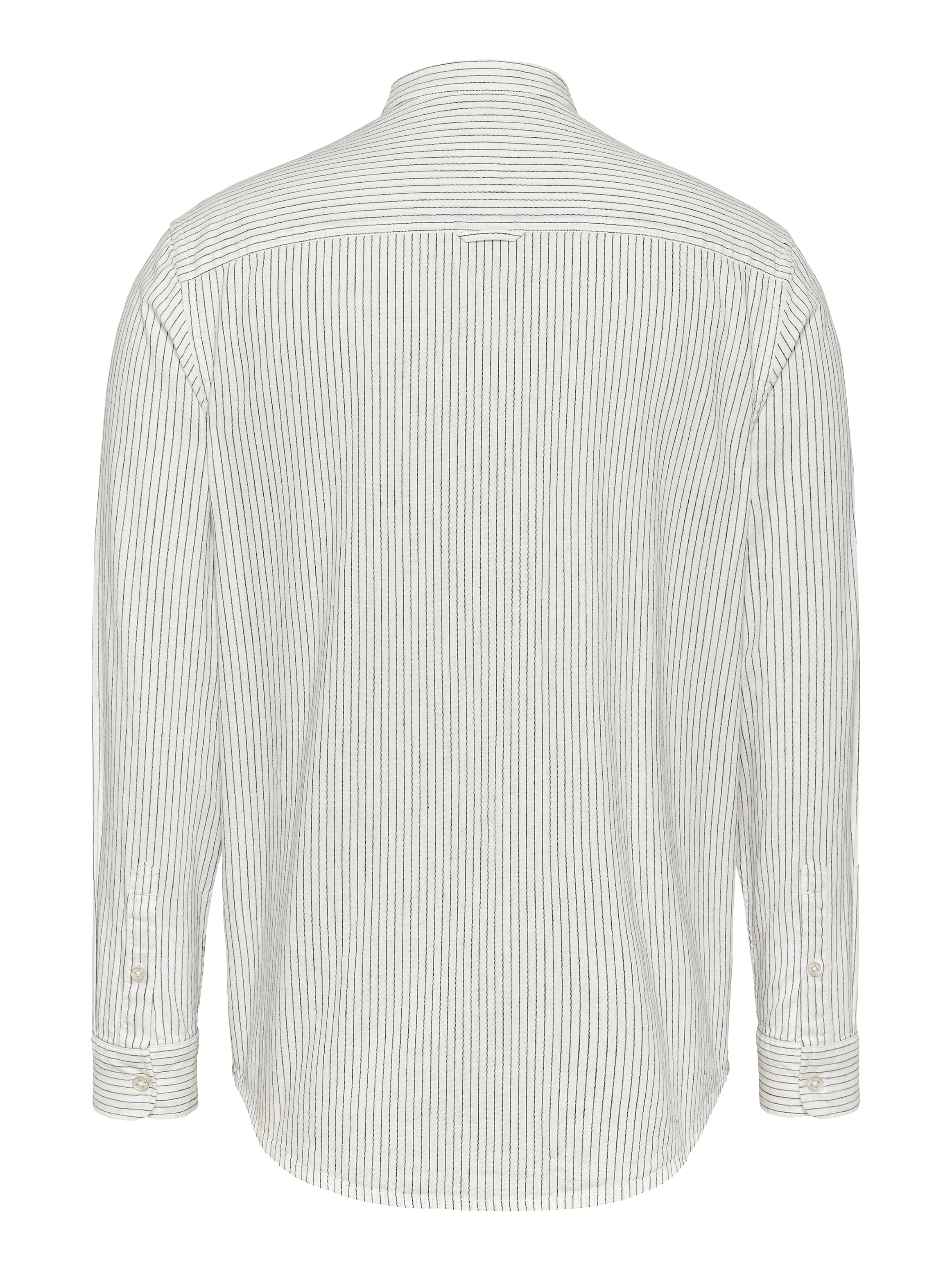 Tommy Jeans Langarmhemd »TJM LINEN MIX BND STP SHRT EXT«, Mit Rundhalsausschnitt