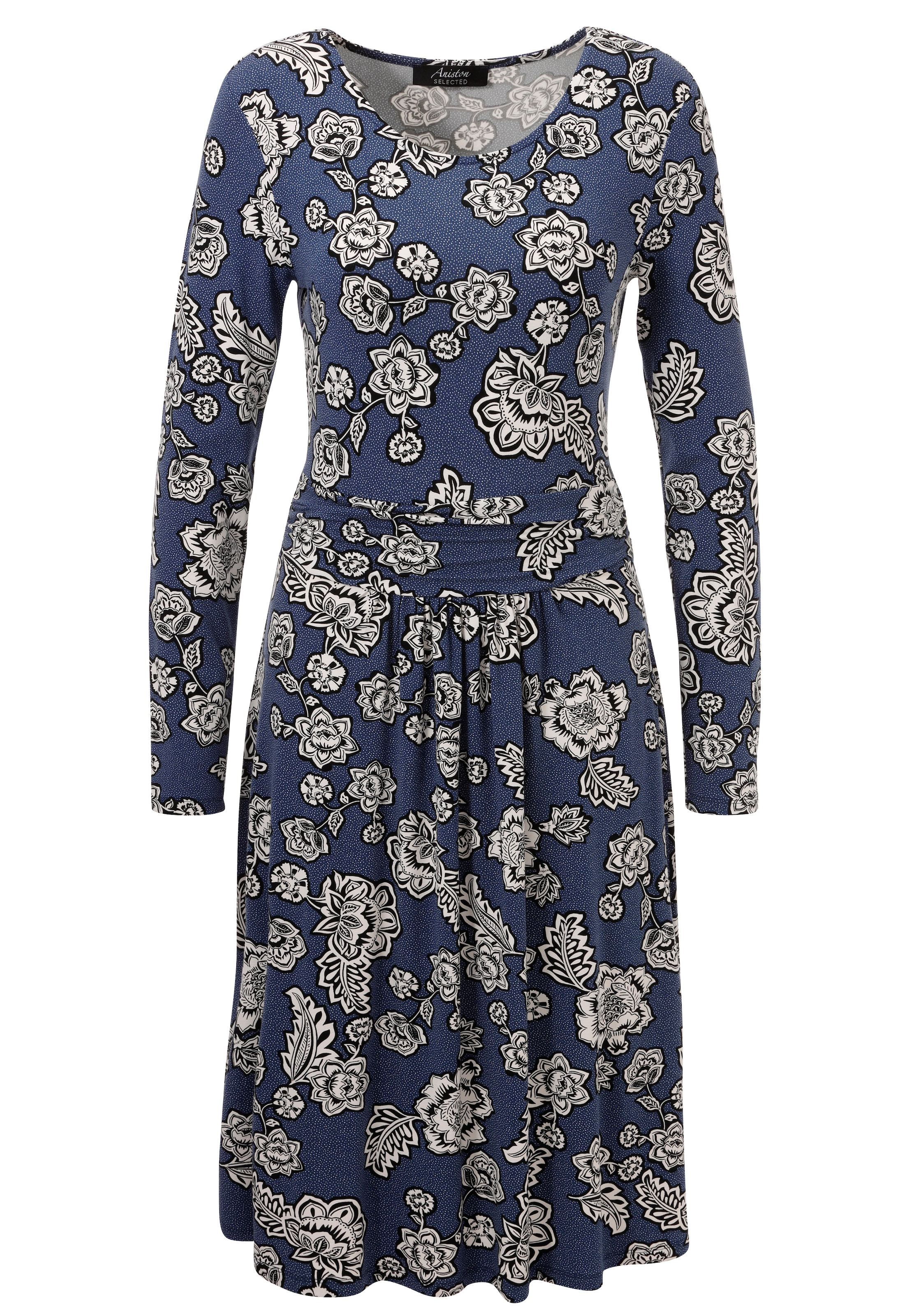 Aniston SELECTED Jerseykleid, mit abstrakter Blüten- und Blättermusterung - NEUE KOLLEKTION