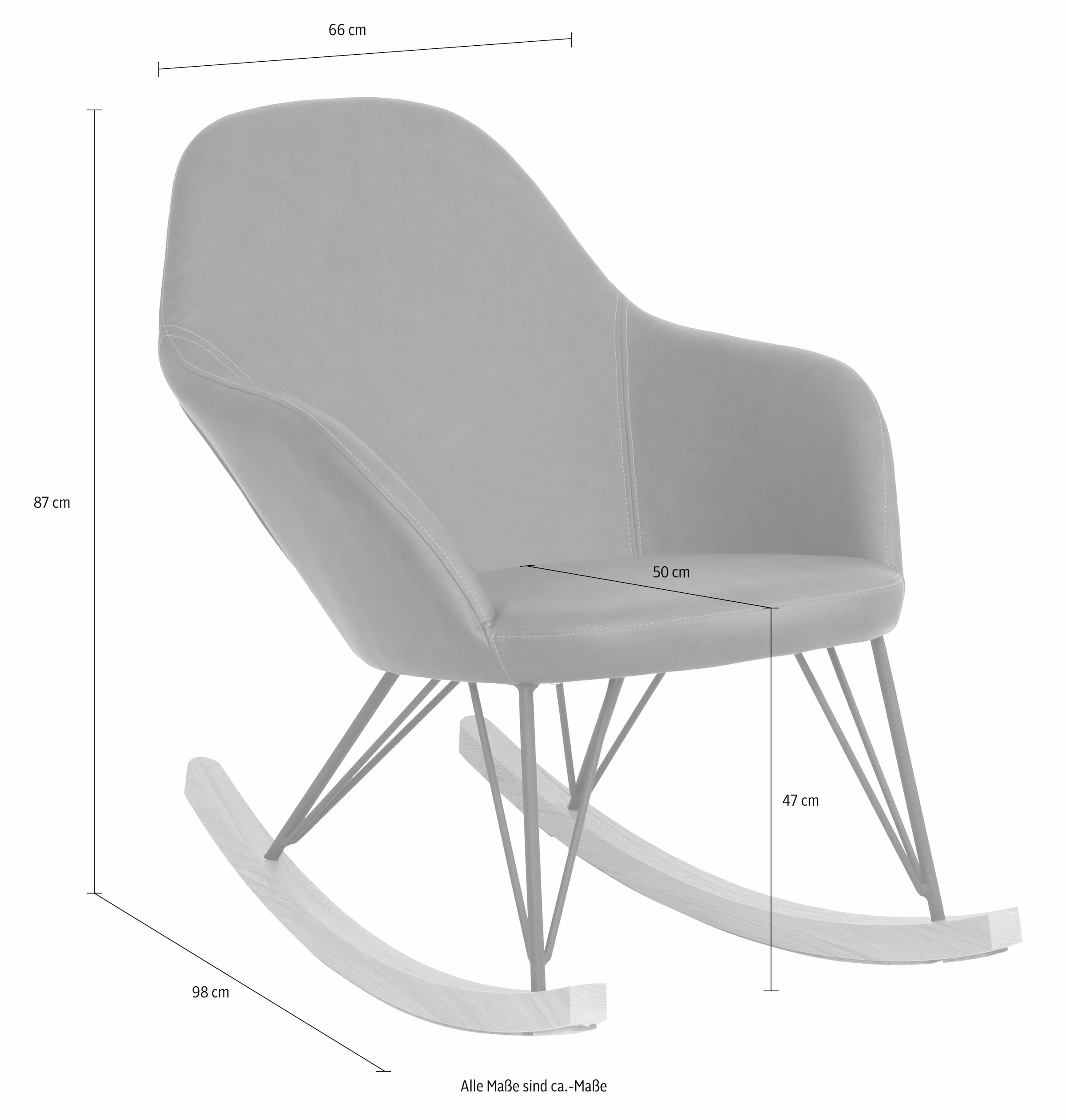 auf gepolstert Rechnung Stahlbeine mit affaire bestellen Optik, moderne Home Holzkufen, Schaukelstuhl »Tampa«, Korpus