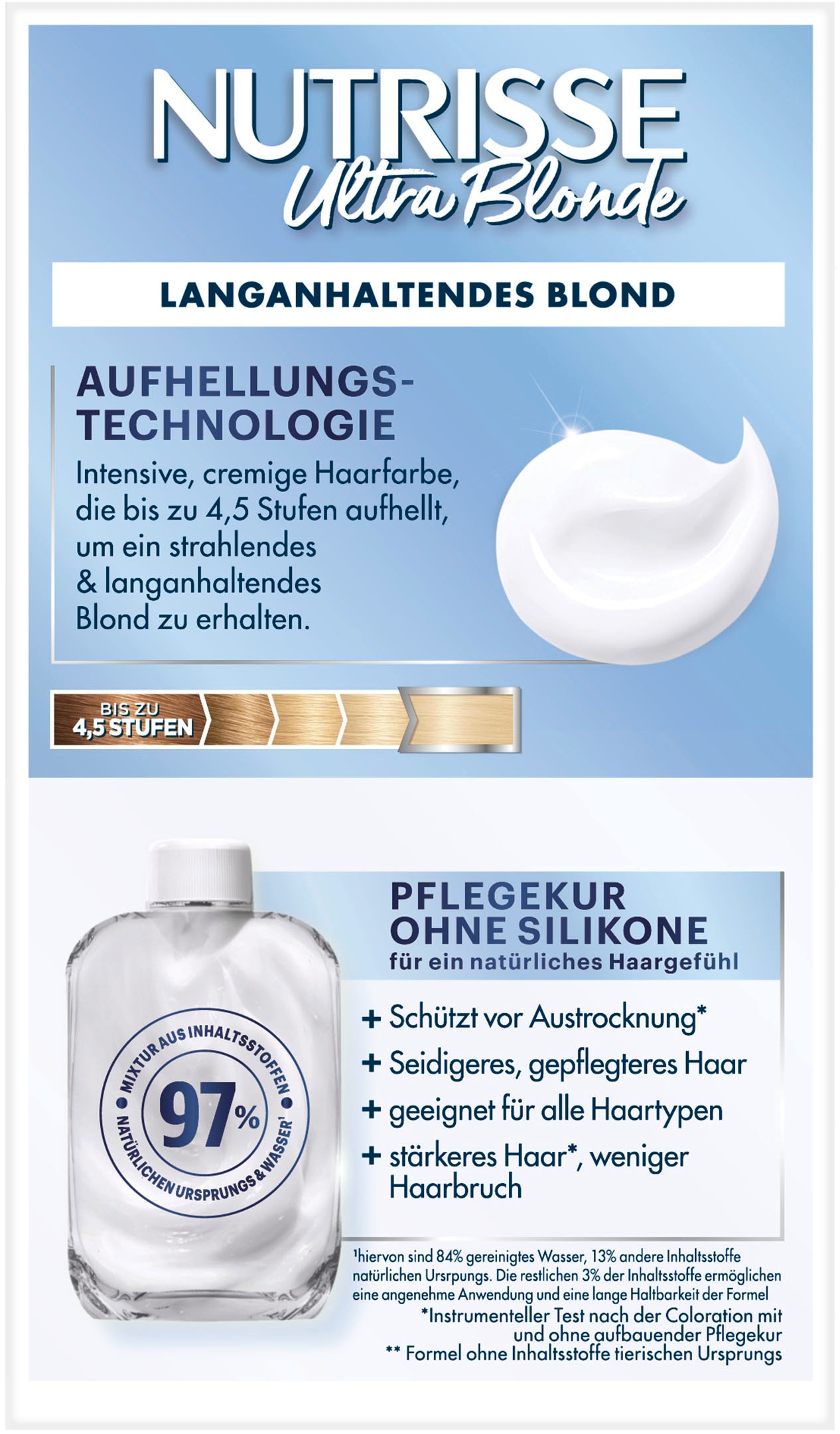 GARNIER Coloration »Garnier Nutrisse Ultra Blonde«, (Packung, 3 tlg.), mit pflegender Formel
