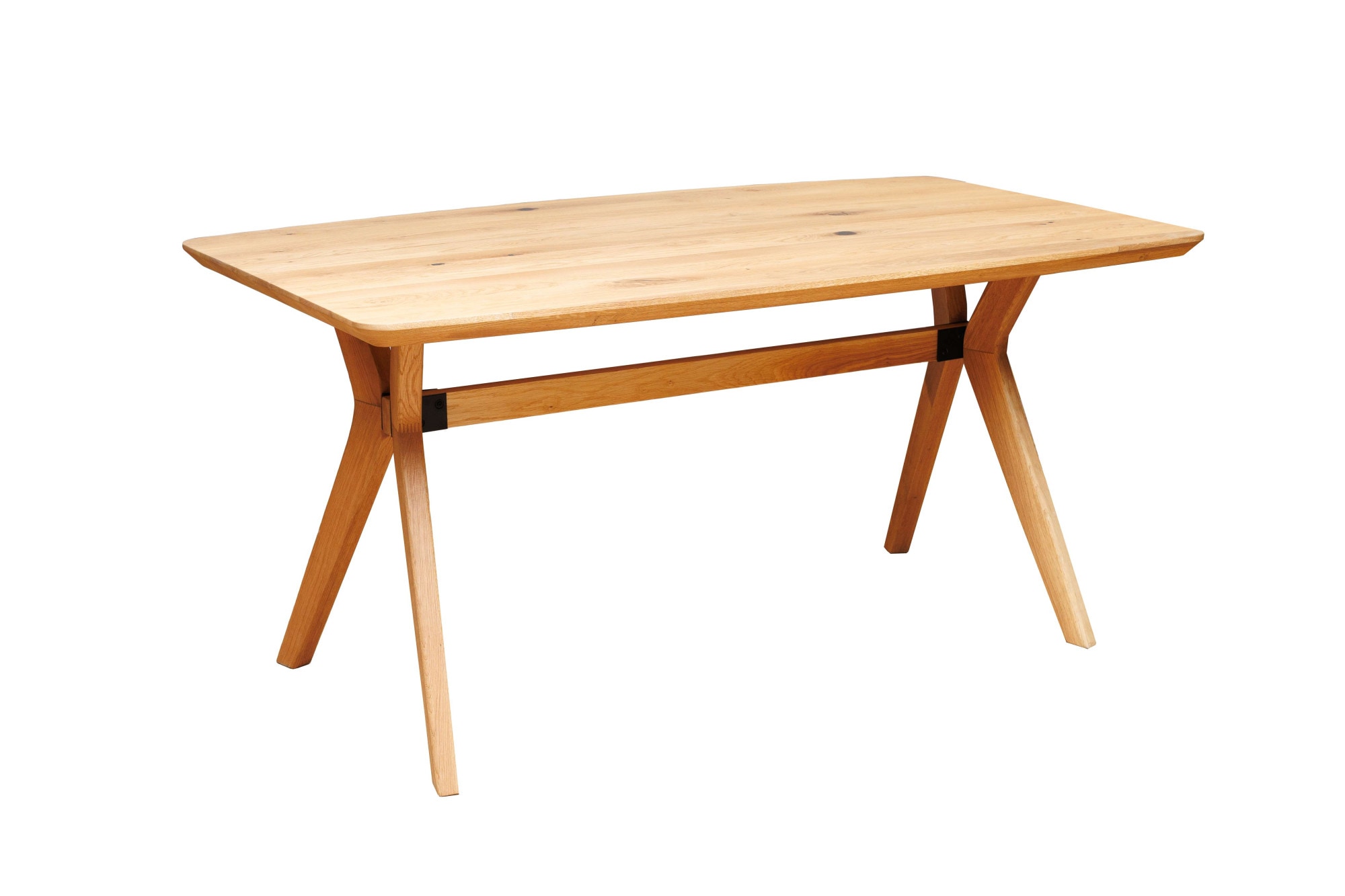 OTTO home Esstisch »Arco Küchentisch, Tisch, Speisetisch, Esszimmertisch, Familientisch« 4 cm Tischplatte, Eiche geölt, Schweizer Kante & gekreuzte Beine