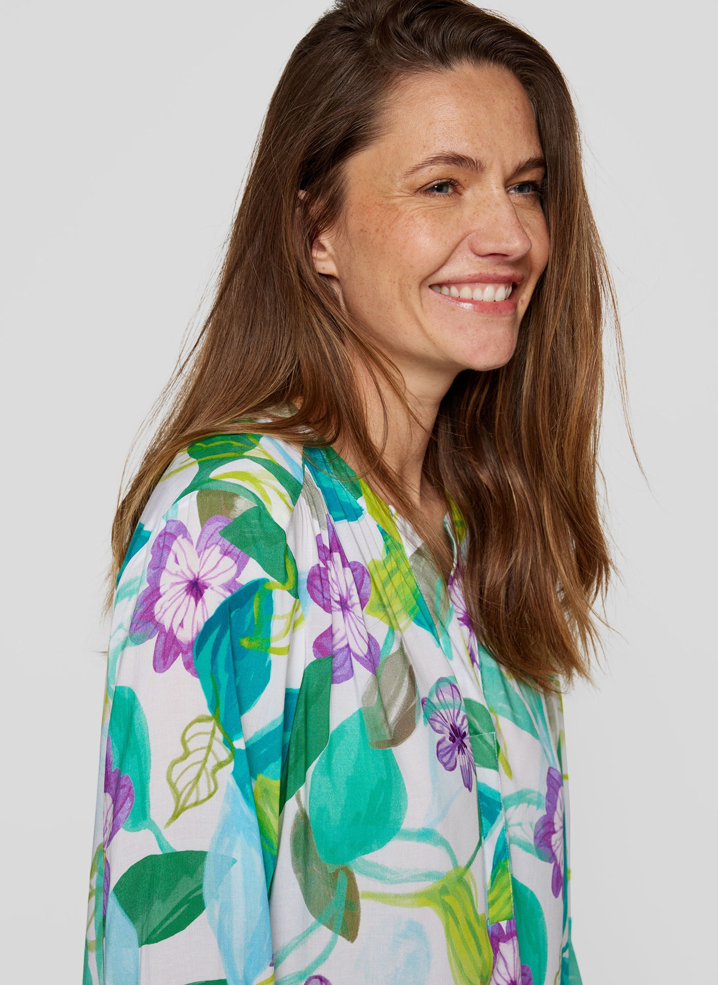 Rabe Druckbluse, mit 3/4 -Arm und floralem Muster