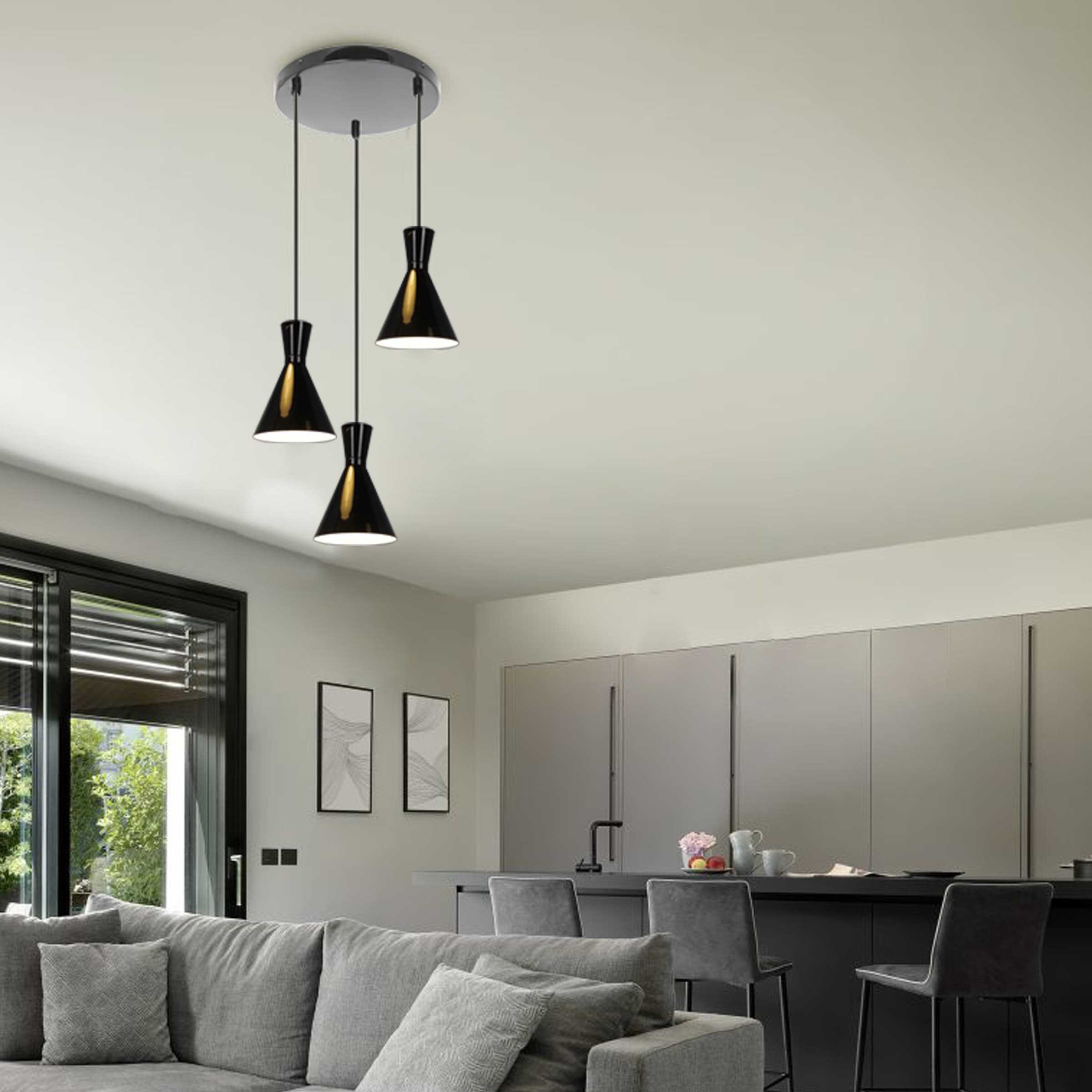 OTTO home Pendelleuchte »Renell« E27 1 Stk. E27, Schwarz, höhenverstellbar, industrieller Stil