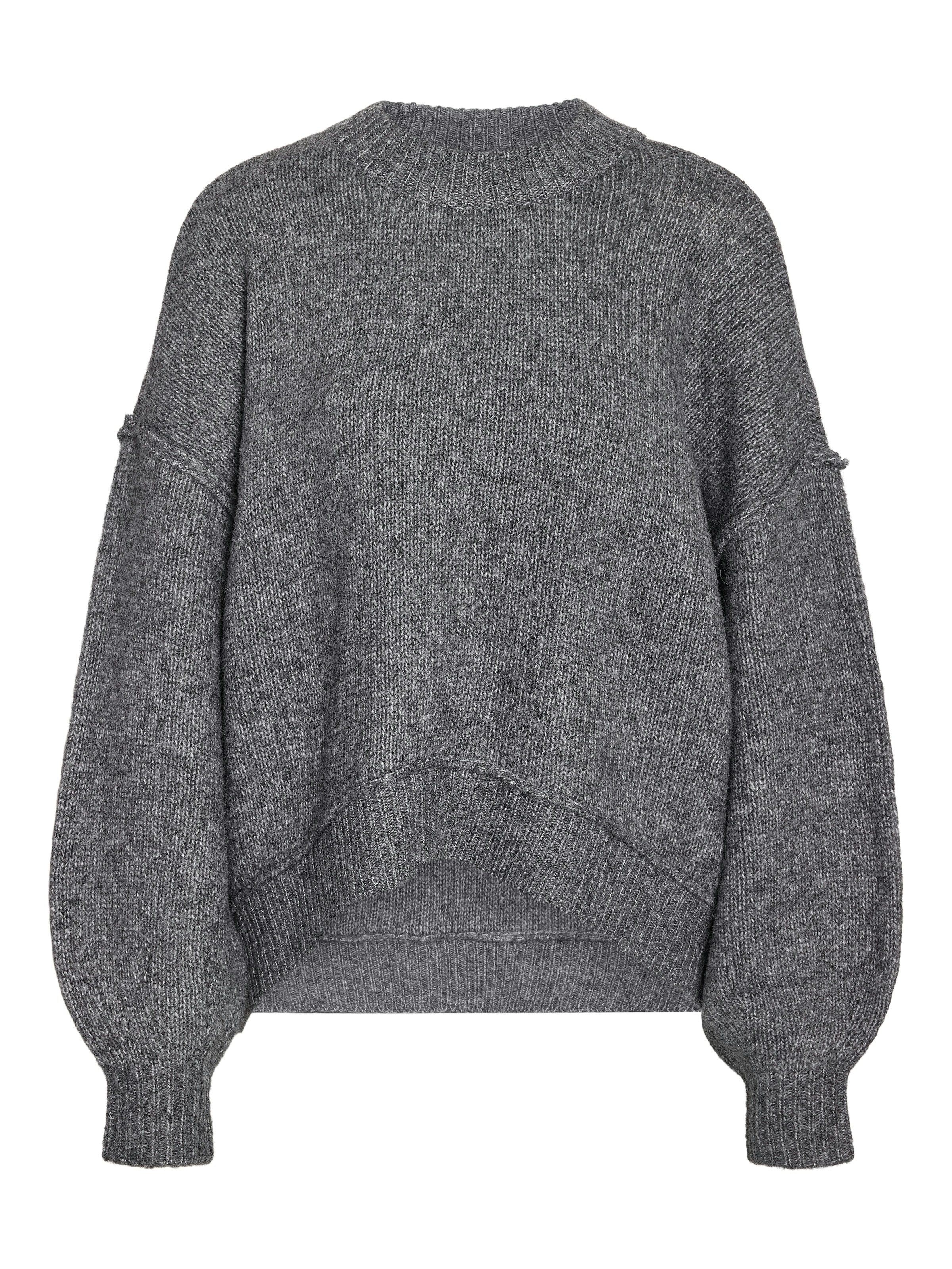 Noisy may Strickpullover »NMLUISA L/S O-NECK KNIT NOOS« Materialmix, loose fit, mit Wolle