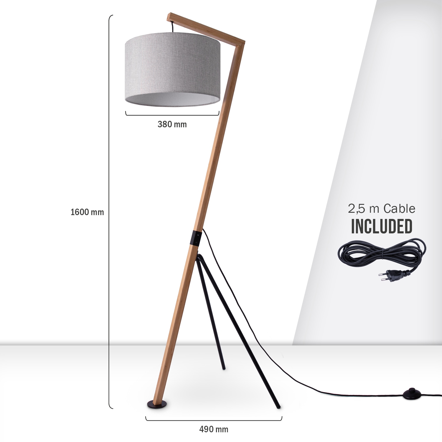 Paco Home Stehlampe Galgen Modern mit online Metall Vintage | XXL Dreibein Garantie 1 kaufen 3 Jahren E27 flammig-flammig, »GALLOW«, Holz Wohnzimmer