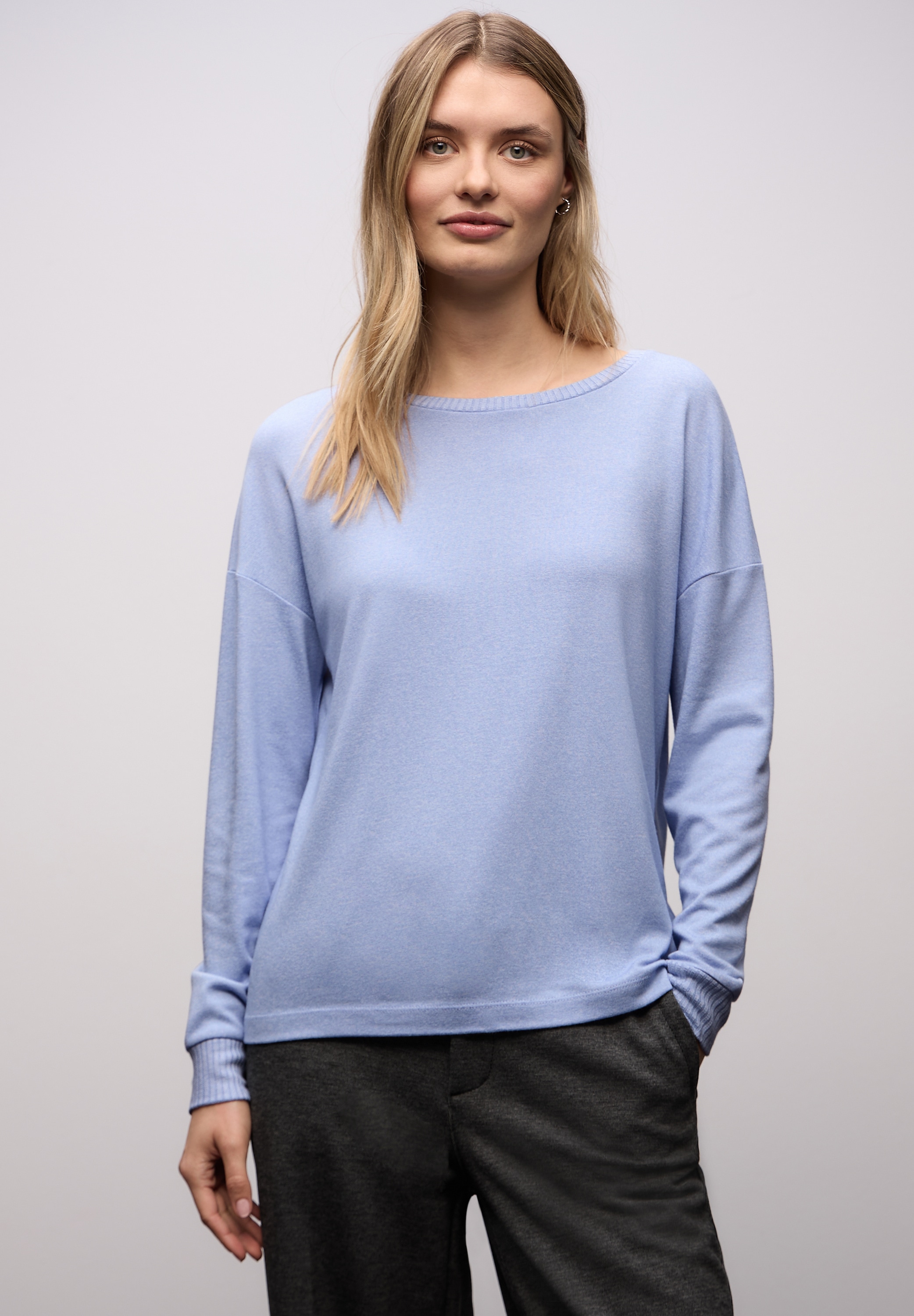 STREET ONE Langarmshirt im Melange Look