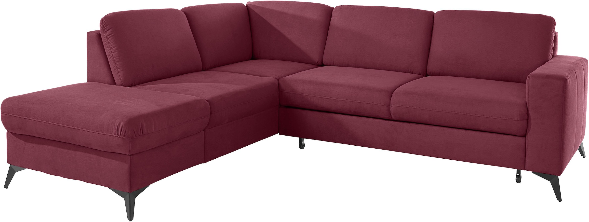 Places of Style Ecksofa »Lolland L-Form«, Wahlweise mit Bettfunktion und Stauraum, auch mit abwischbarem Bezug