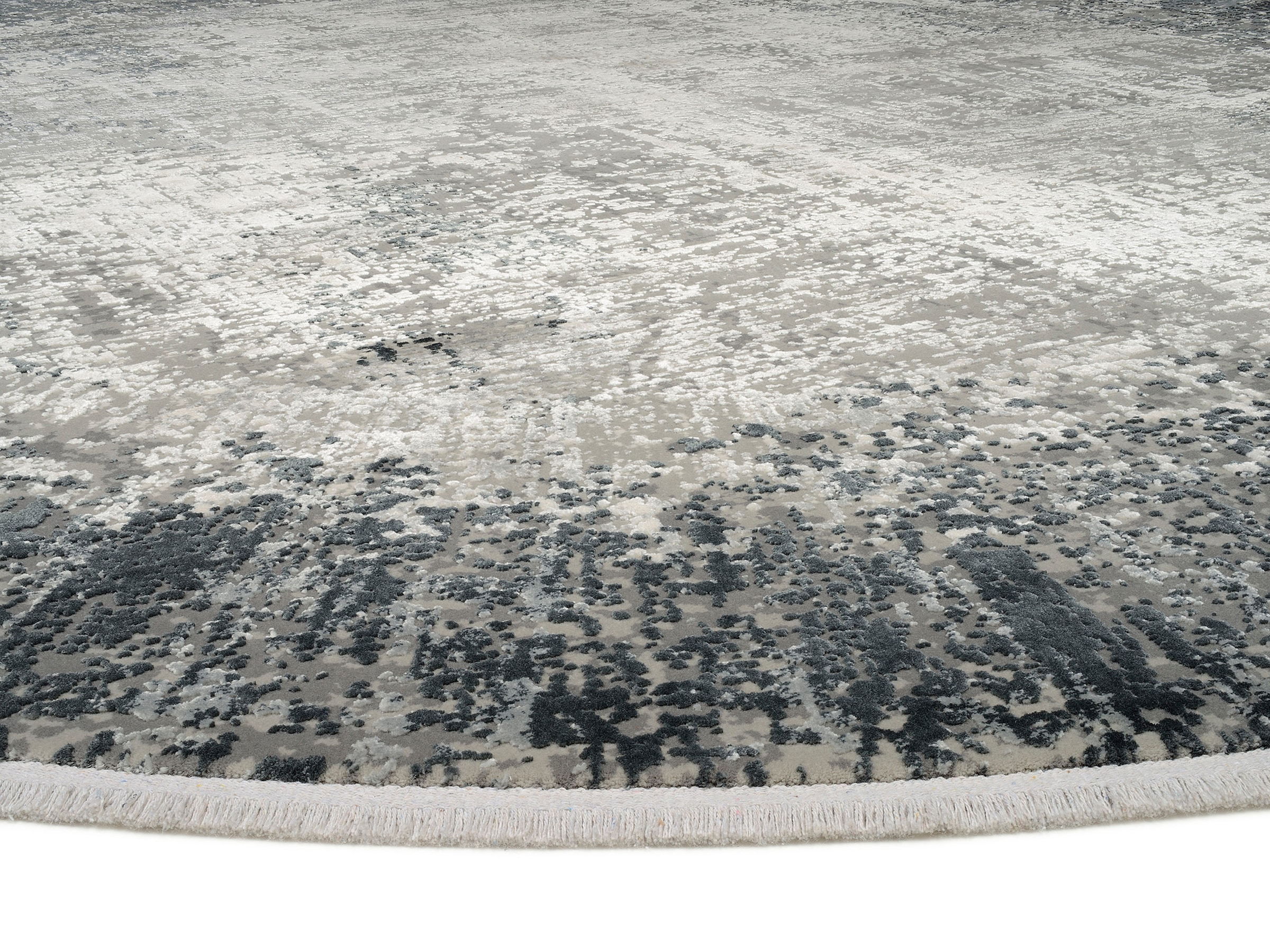 WK WOHNEN Teppich »BORDER« rund 8 mm Höhe hochwertiger Viskoseanteil, samtweiche Oberfläche mit 3 D Effekt