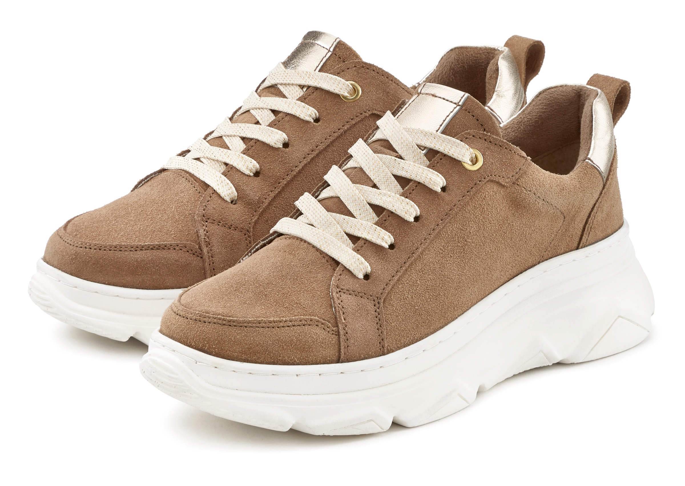 LASCANA Sneaker, aus Leder mit Chunky Außensohle