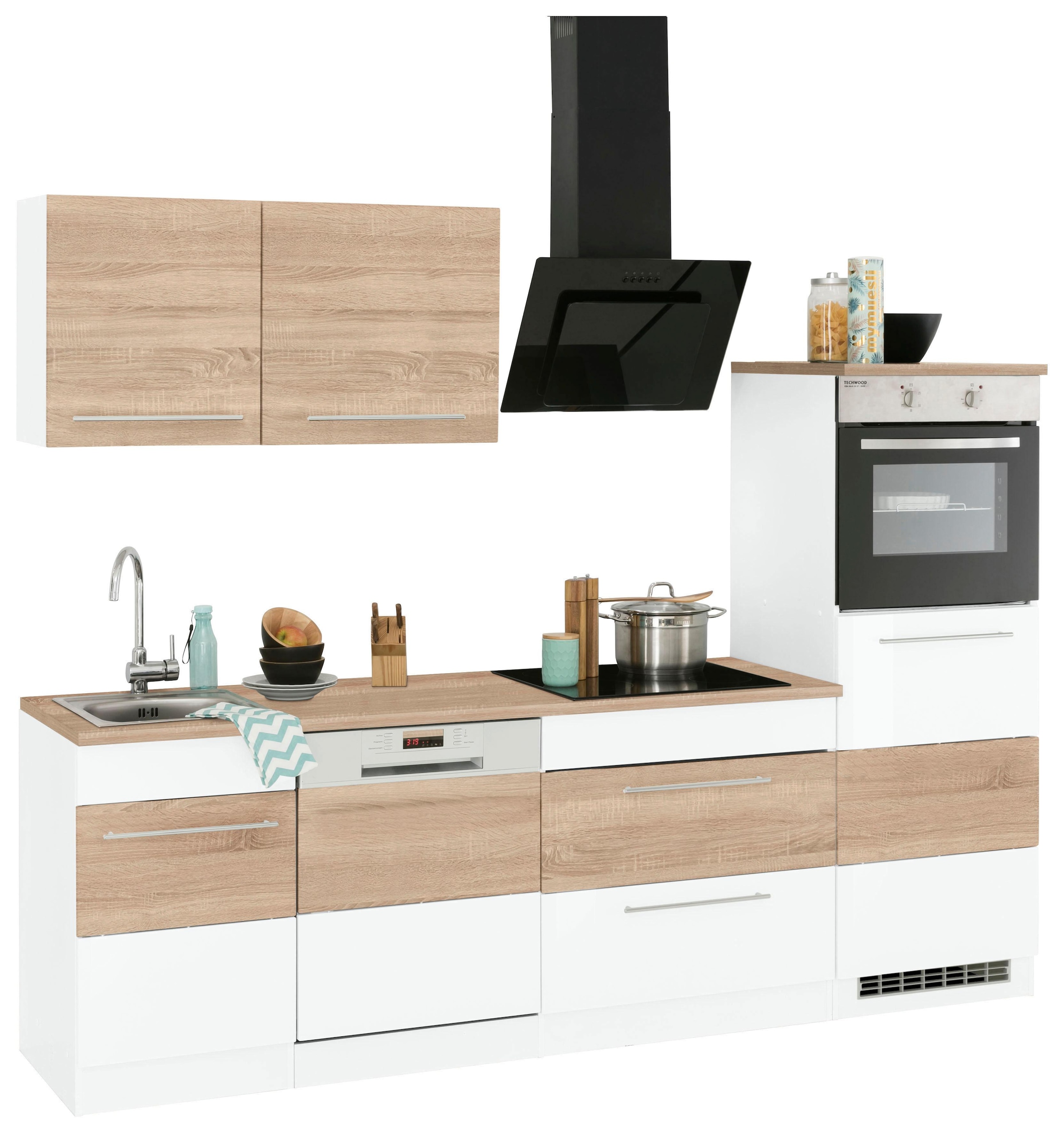 KOCHSTATION Küchenzeile »KS-Trient« Breite 250 cm, wahlweise mit E-Geräten, mit Arbeitsplatte