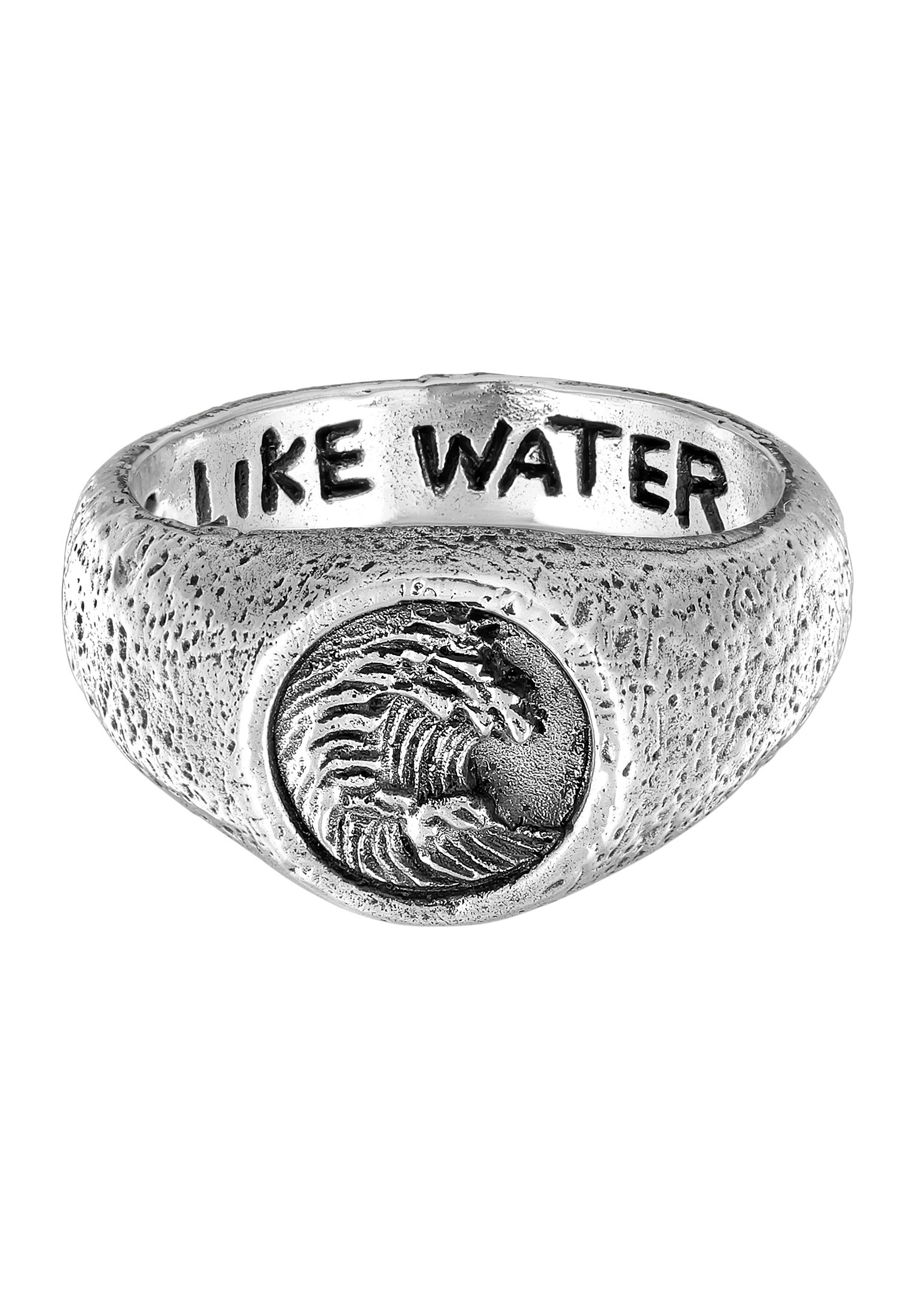 HAZE & GLORY Silberring »Ring Siegelring - Be like Water Wellen 925 Silber«