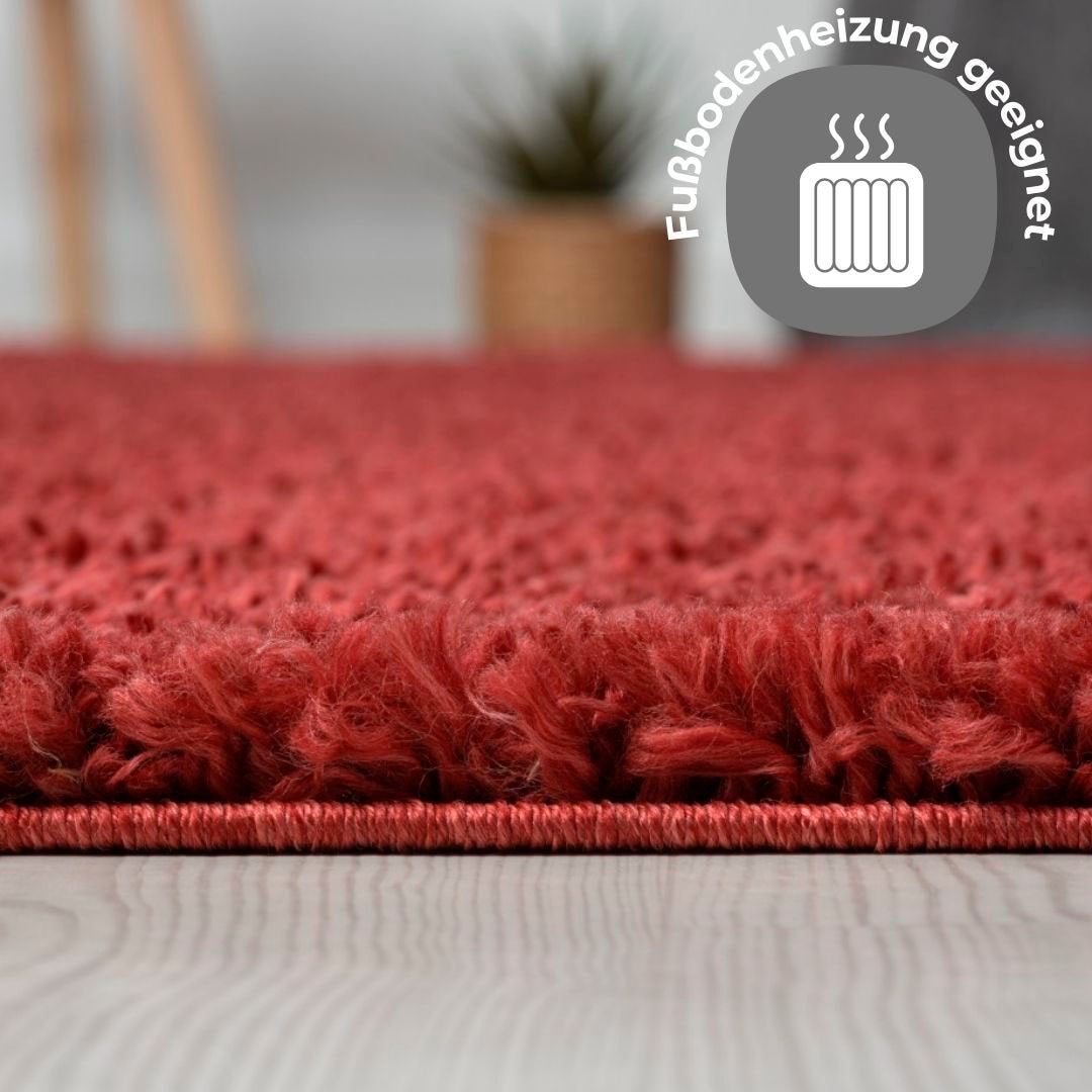 my home Hochflor-Teppich »Banji«, rund, 37 mm Höhe, Uni Farben, weich und flauschig, auch als rechteckig erhältlich