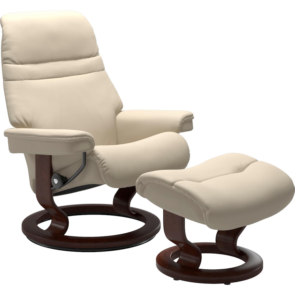 Stressless® Relaxsessel »Sunrise«, (Set, Relaxsessel mit Hocker), mit Classic Base, Größe S, Gestell Braun