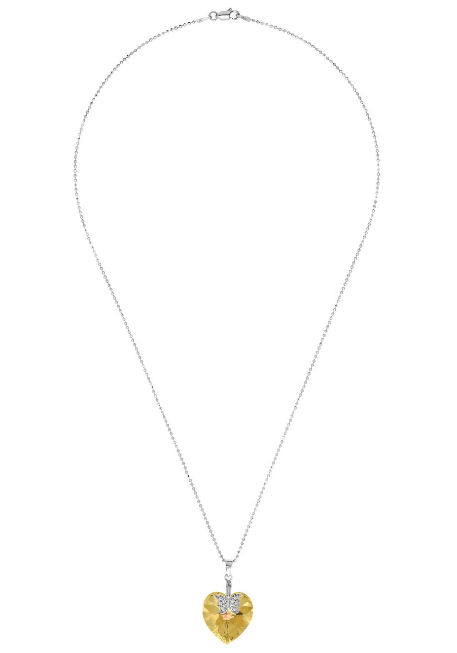 Amor Kette mit Anhänger »Golden Heart, 9188369«, mit Kristallstein, Zirkonia (synth.)