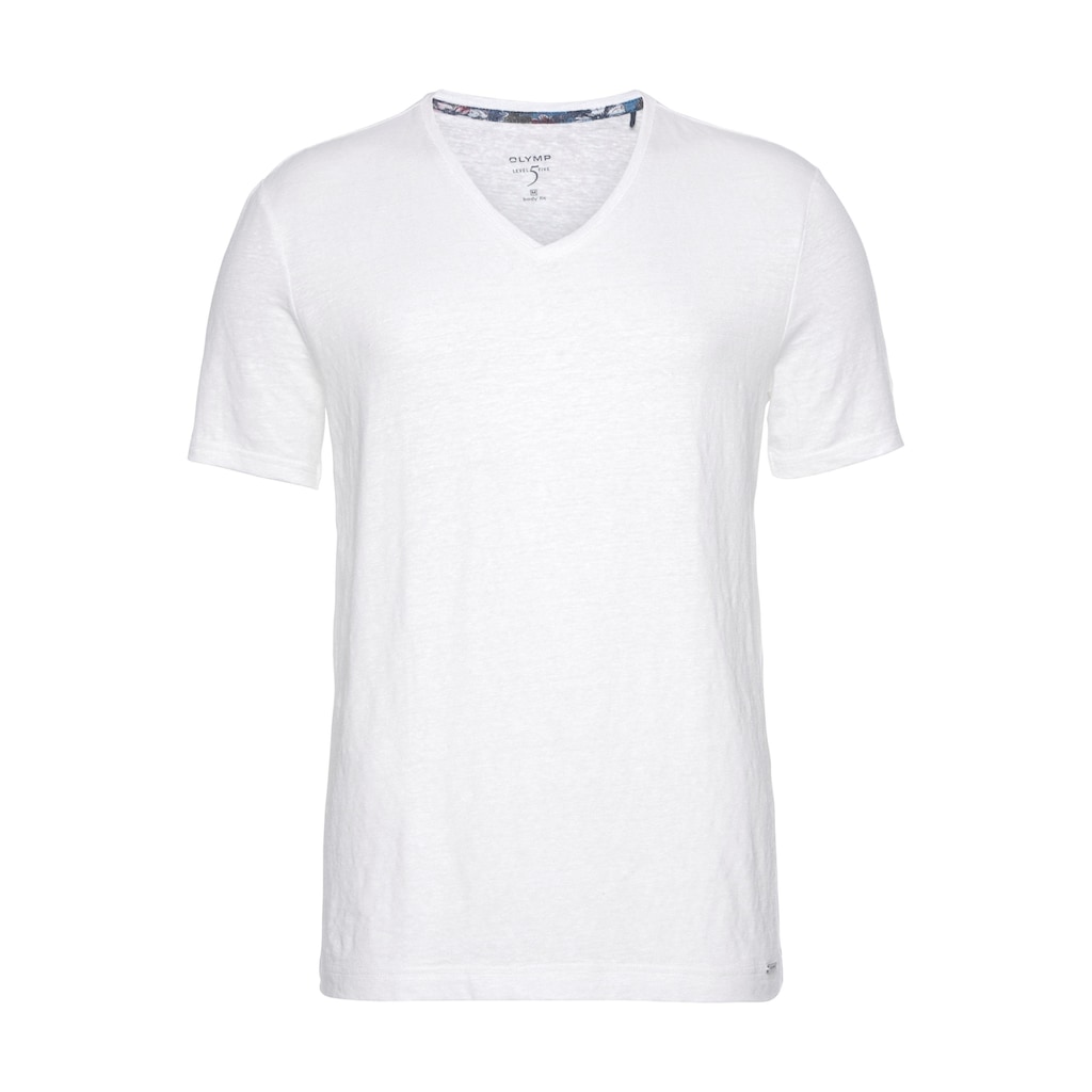 OLYMP T-Shirt »Level Five body fit«, aus Leinen mit Elasthan