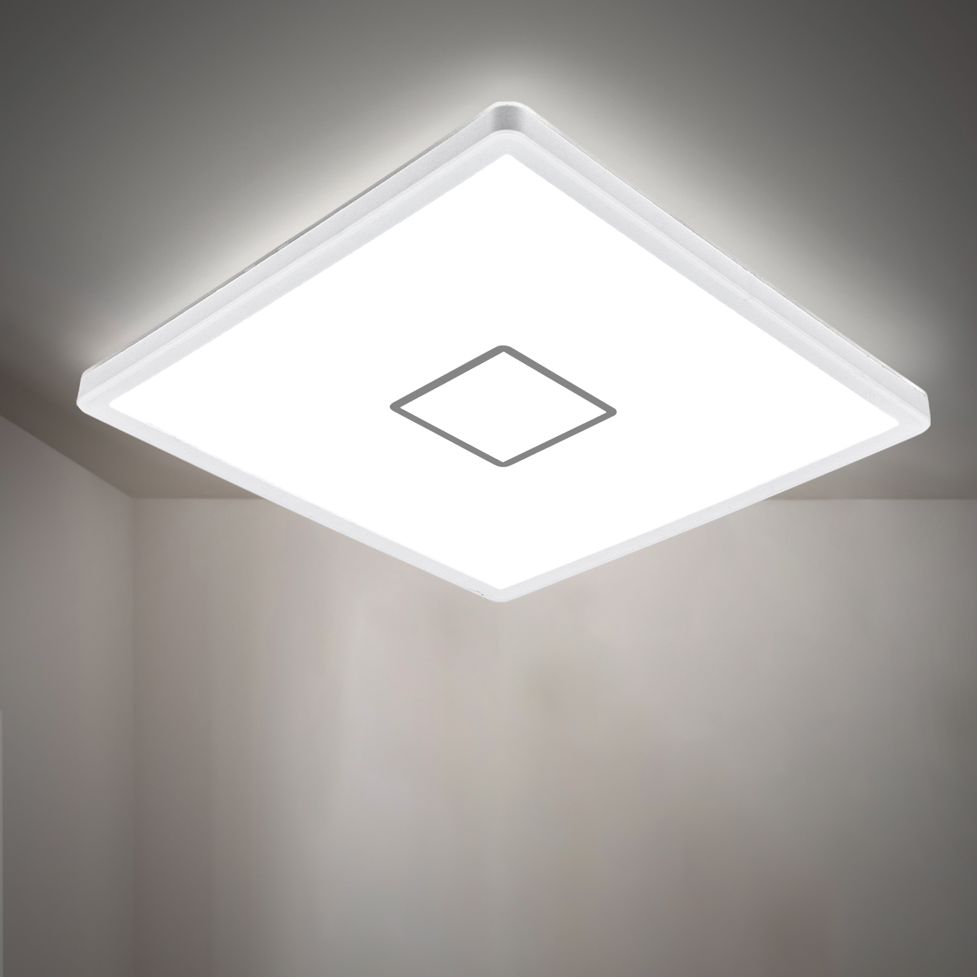 LED Deckenleuchte, 1 flammig-flammig, LED Deckenlampe ultraflach Wohnzimmer Panel Flur...