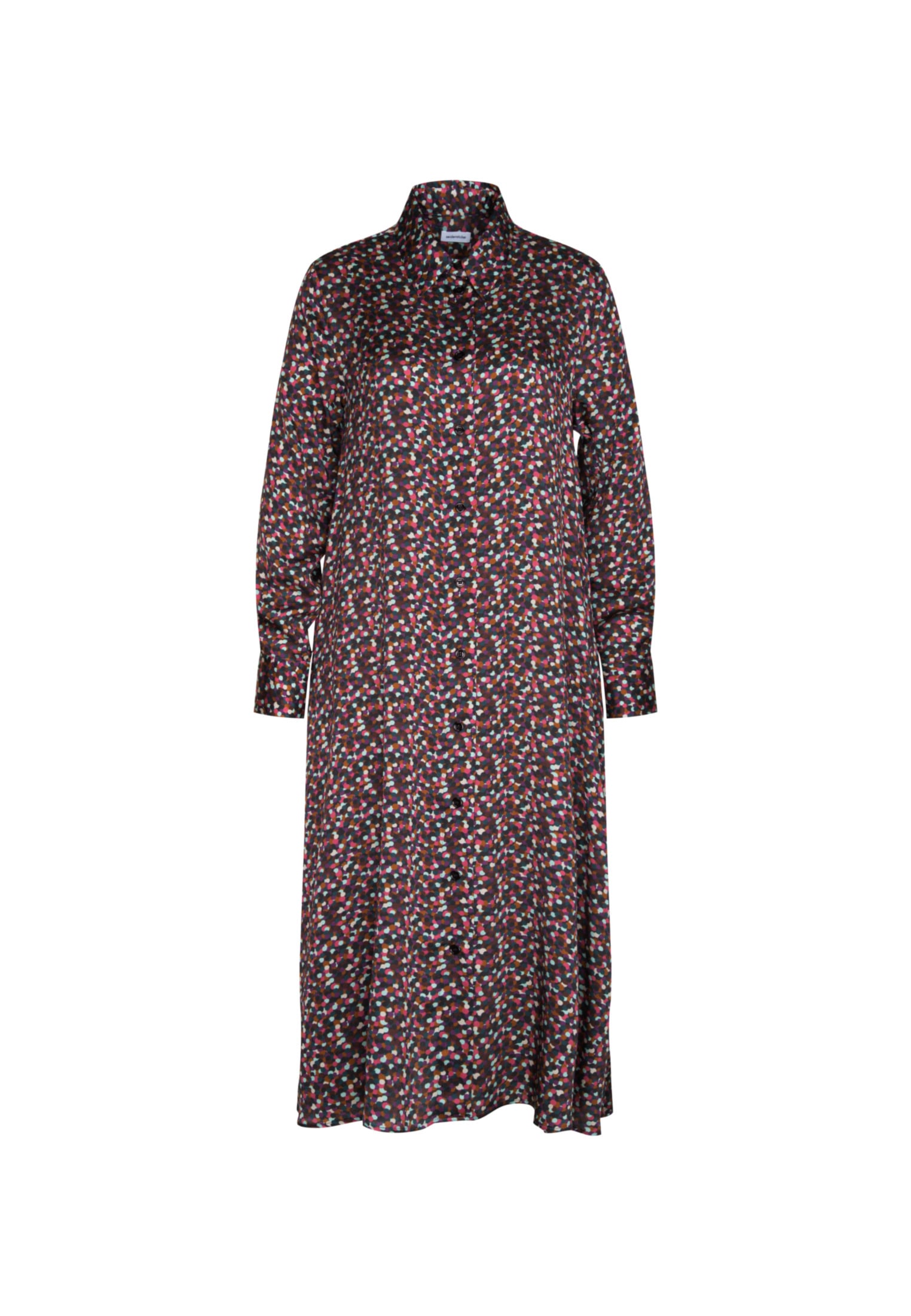 seidensticker Sommerkleid »Schwarze Rose«, Langarm Kragen Druck