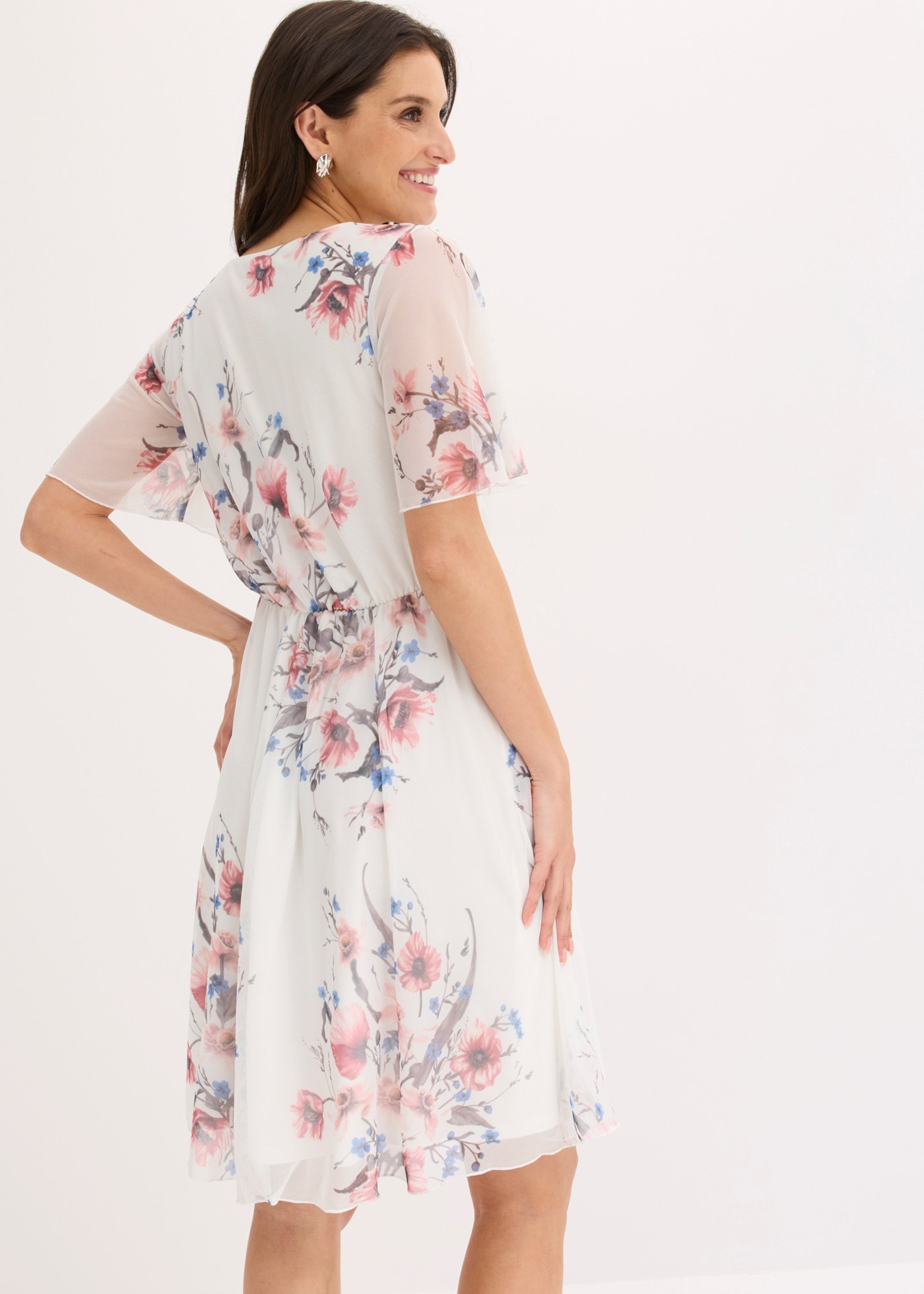 bonprix Minikleid für den Alltag, aus Polyester und Elasthan, ausgestellte Passform