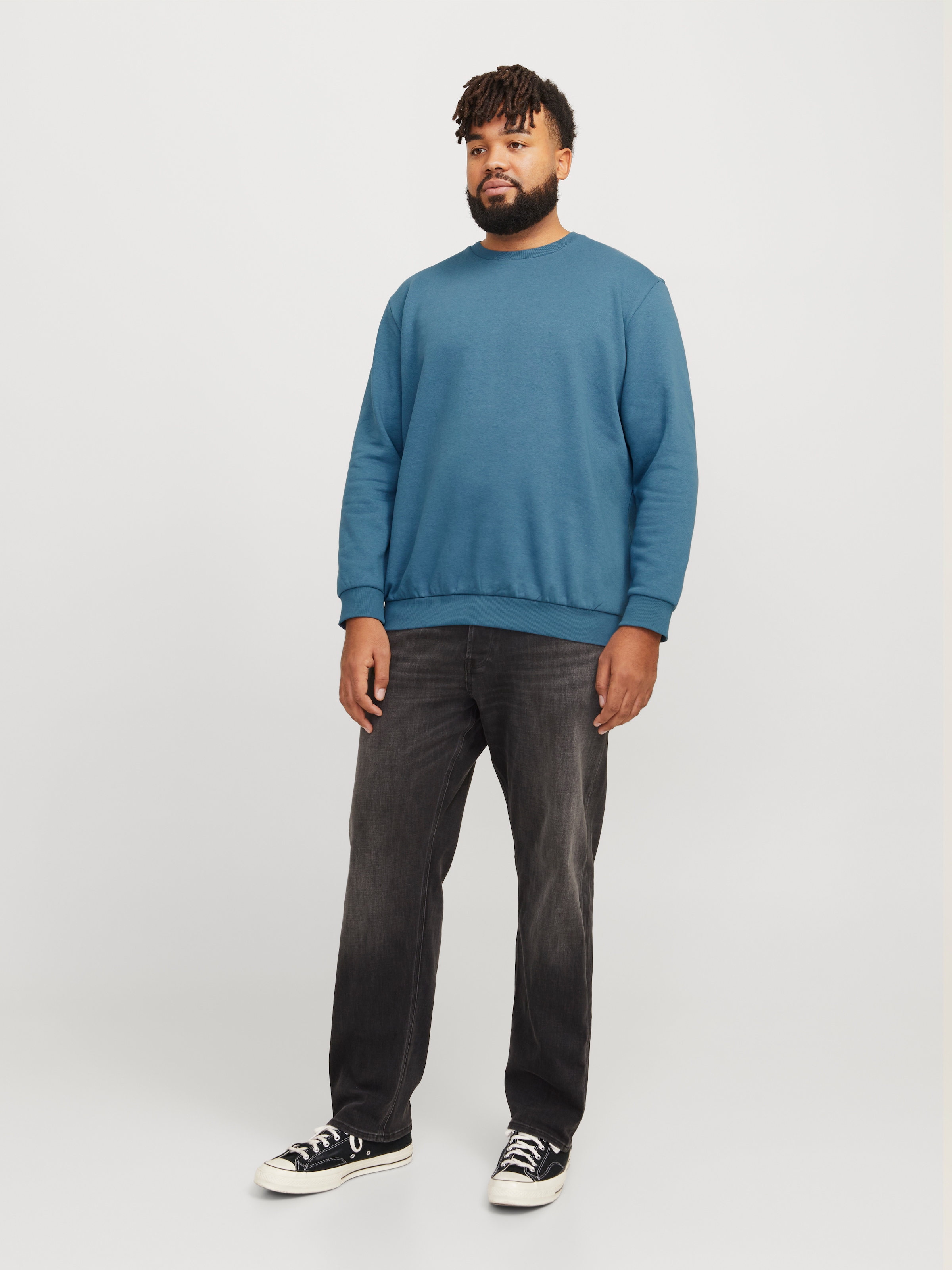 Jack & Jones PlusSize Sweatshirt »JJEBRADLEY SWEAT CREW NOOS PLS«, mit Rippbündchen