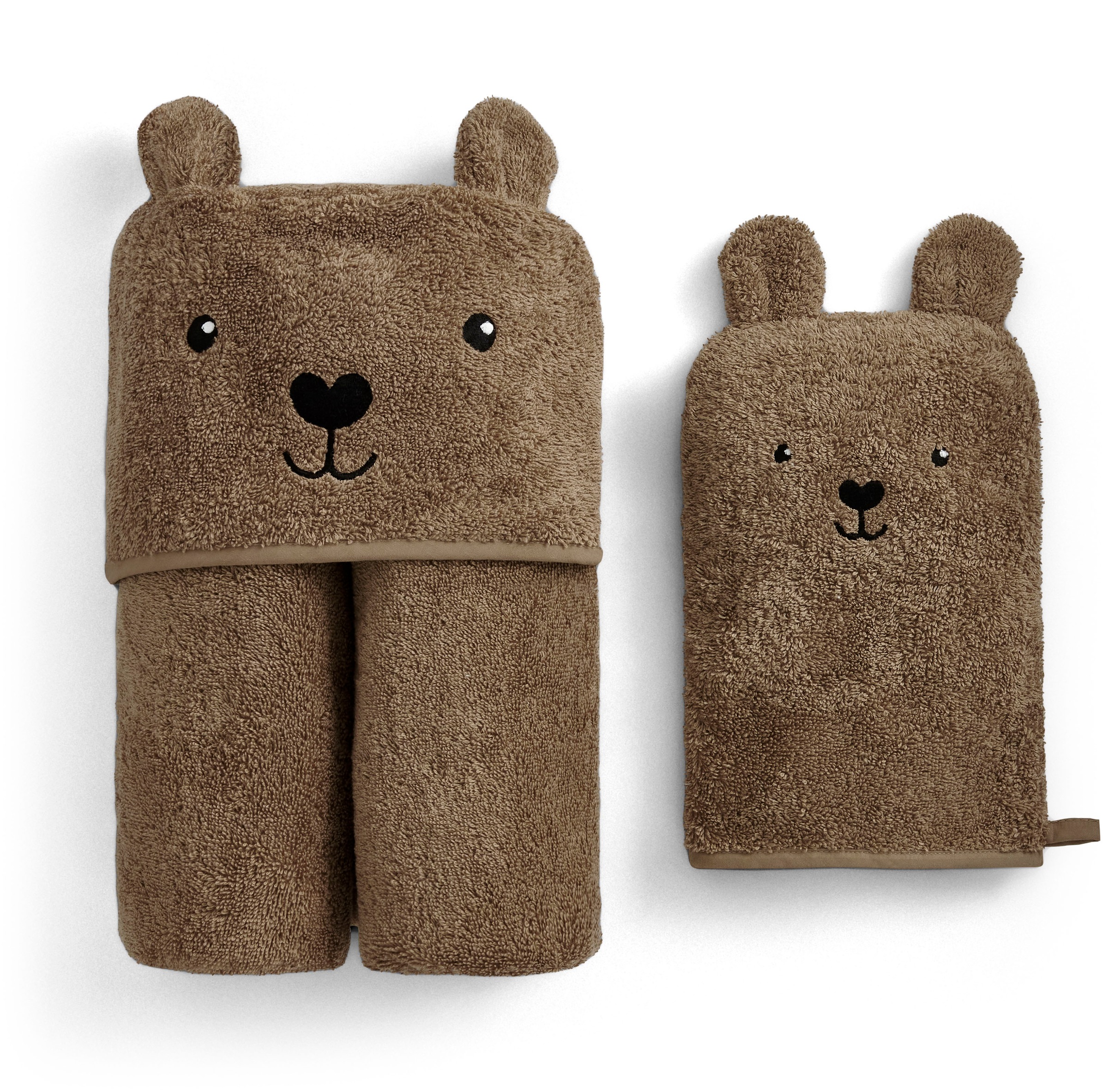 Christy Handtuch Set »Christy Baby Bär«, Set, 2 tlg., Walkfrottier, 1 Kapuzen-Badetuch (95x90 cm) und 1 Waschhandschuh (23x15 cm)