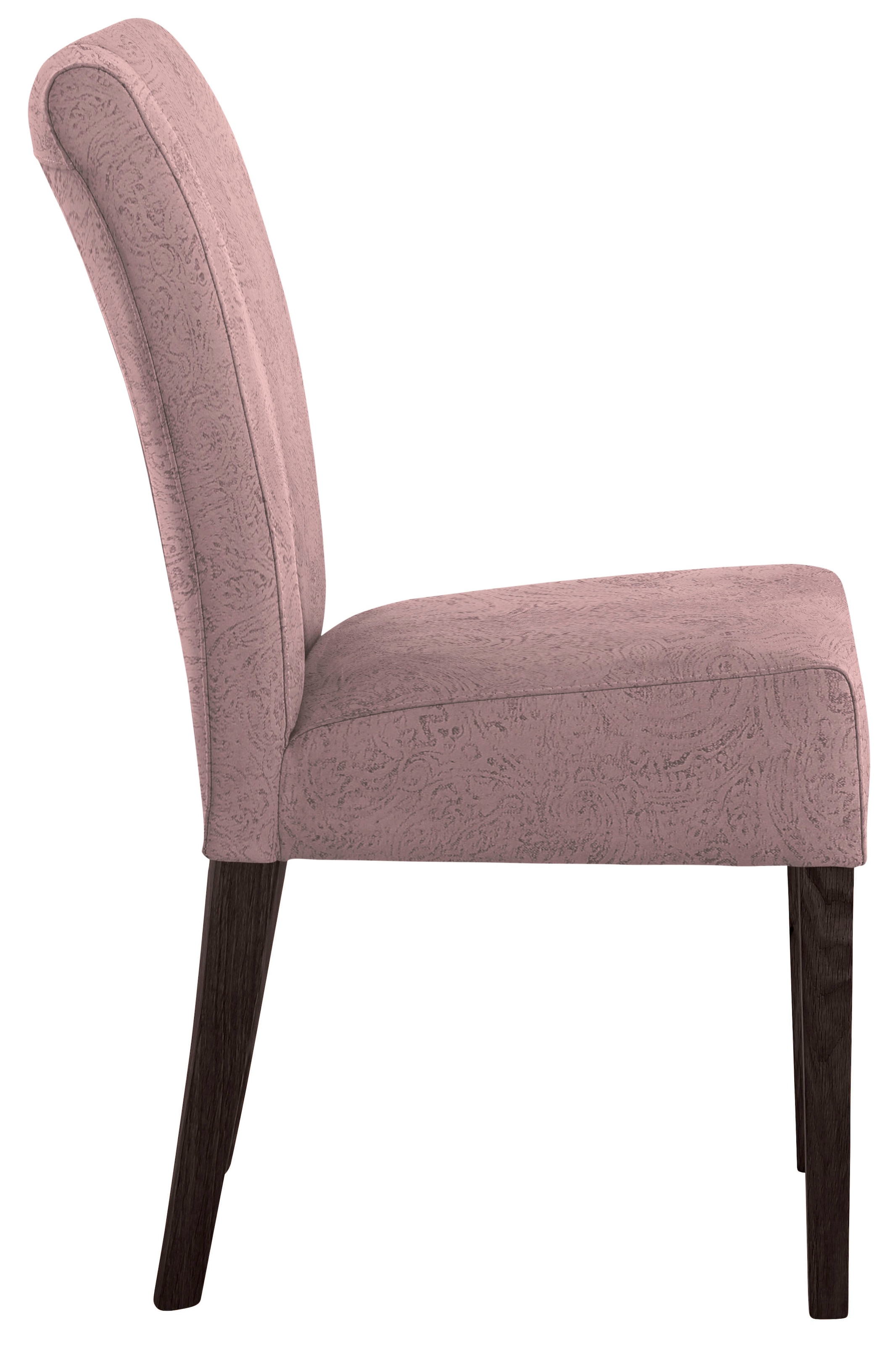 Home affaire Esszimmerstuhl »Queen«, (Set), 6 St., Luxus-Microfaser mit Druck, Beine aus massiver Buche, wengefarben lackiert, Polsterstuhl