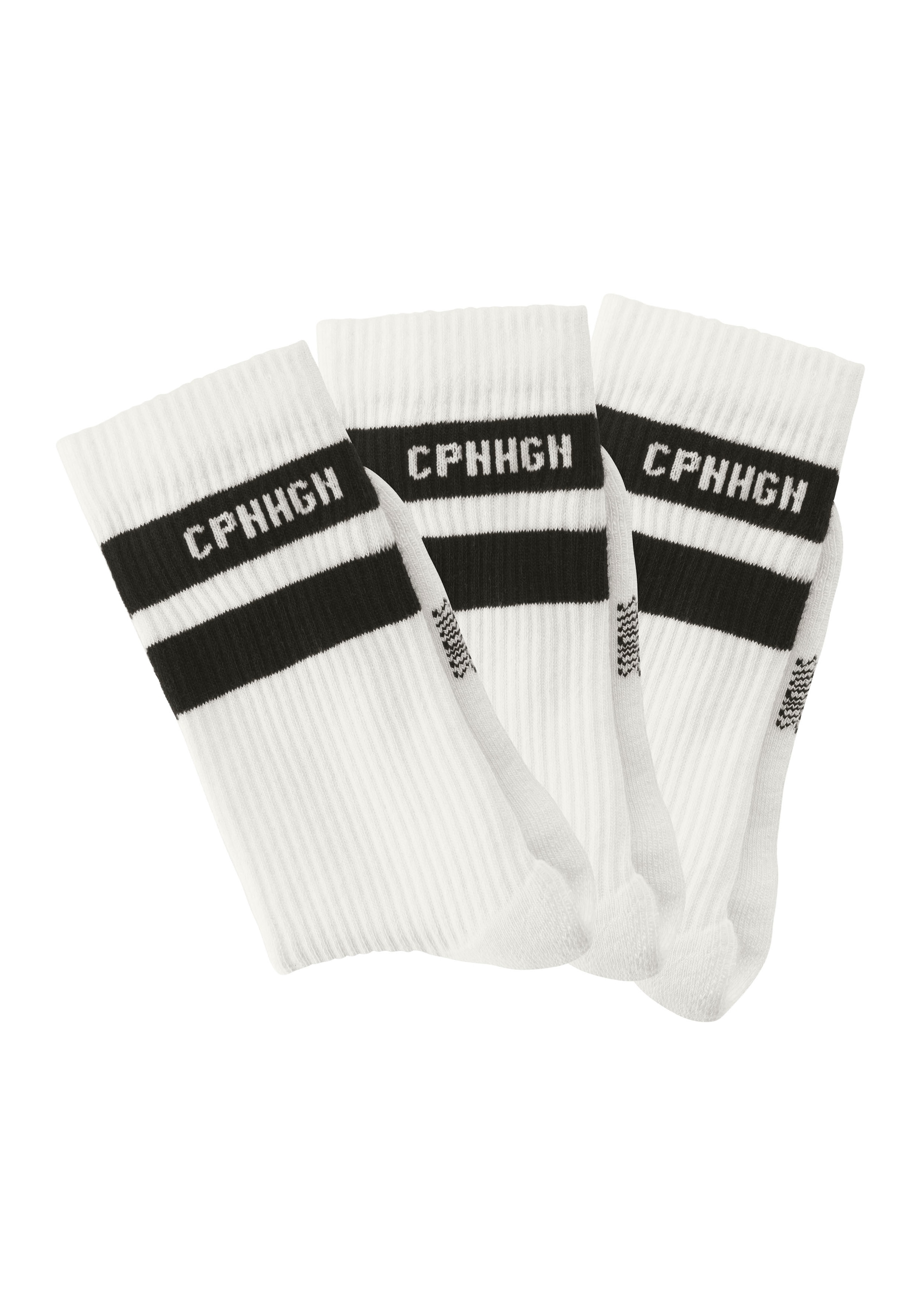 Copenhagen Studios Tennissocken, (Packung, 3 Paar), mit Streifendesign und Vollfrottee