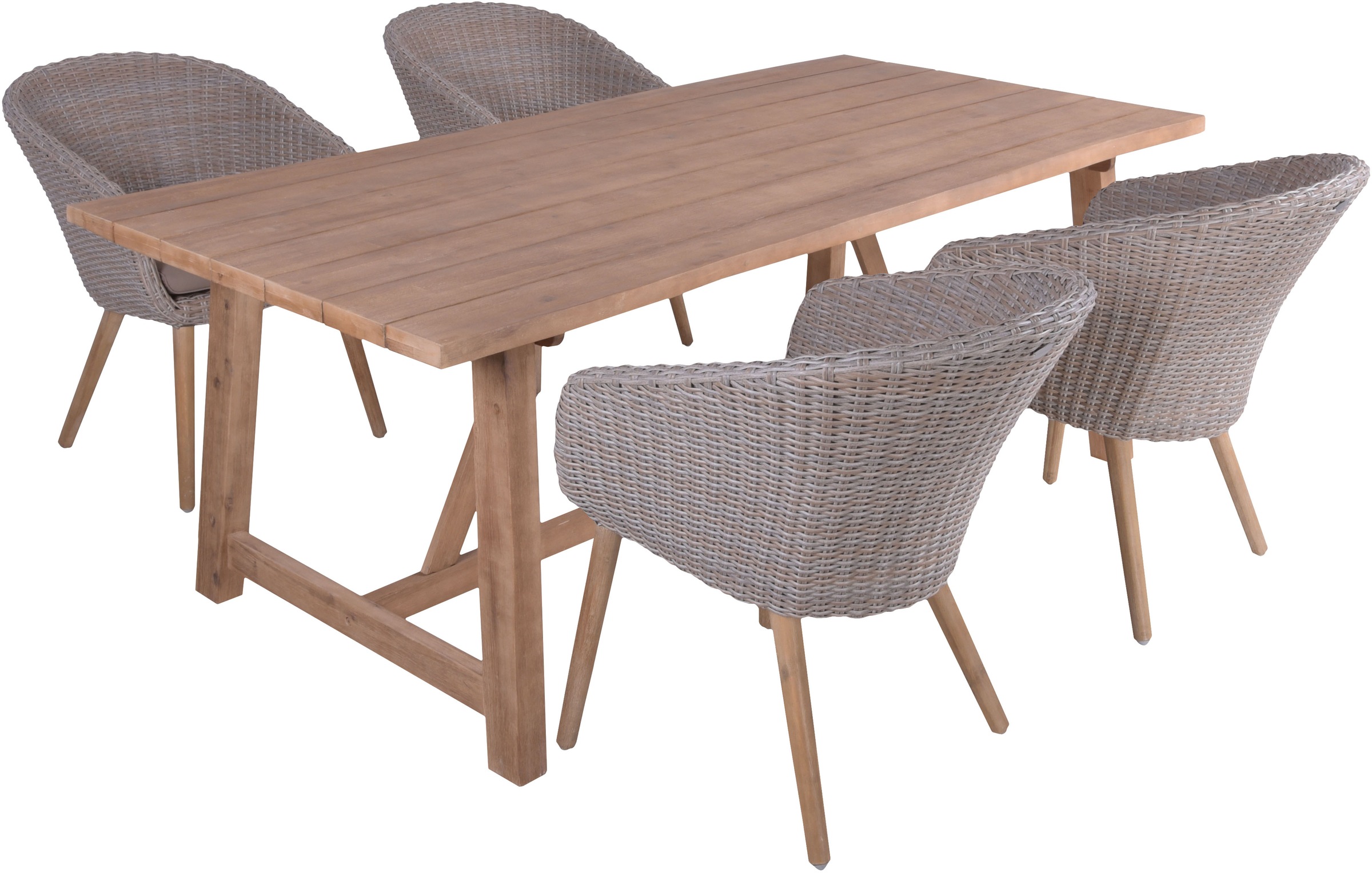 Garden Pleasure Garten-Essgruppe ", Tischgruppe "OAKLAND/VISALIA Set 01"" Set, 4 Sessel, Tisch LxB: 200x100 cm, inkl Auflagen