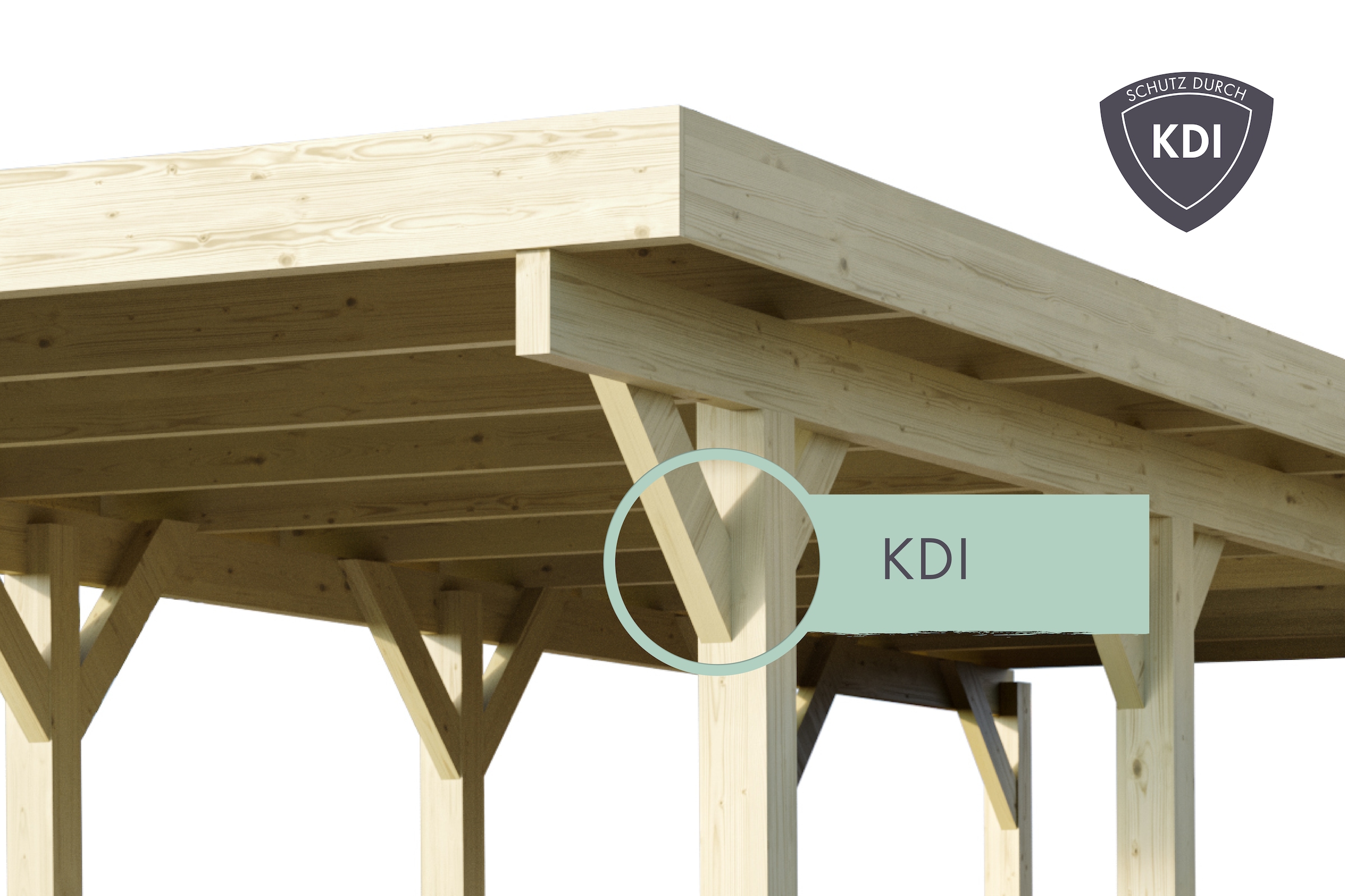 Karibu Einzelcarport »»ECO 2« Variante C , kesseldruckimprägniert« Massivholz 250 cm KDI aus Masivholz