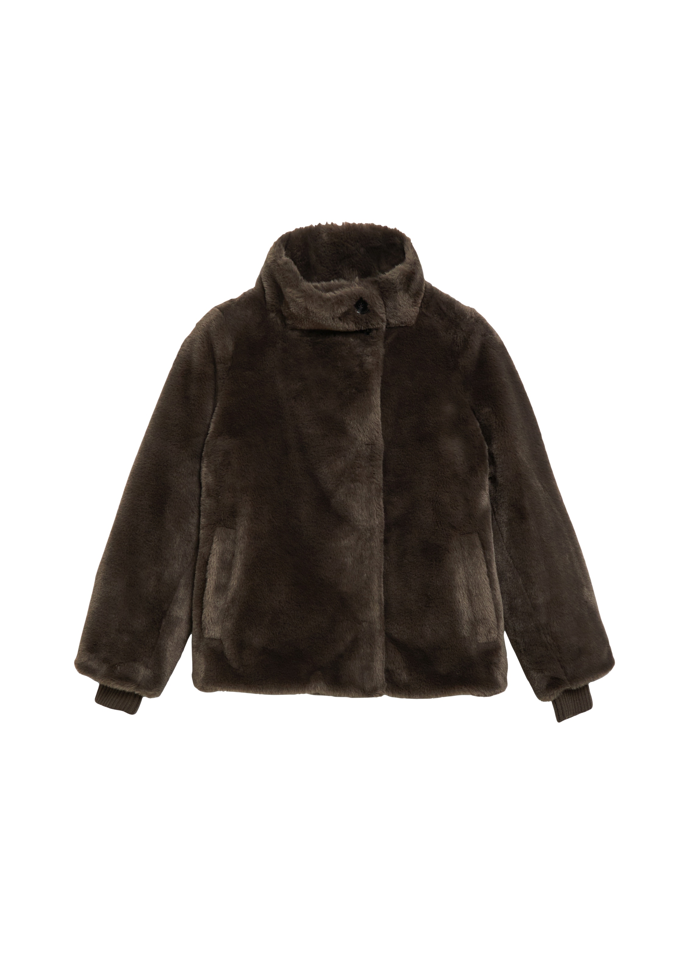 Comma Plüschjacke Plüschjacke, mit Stehkragen