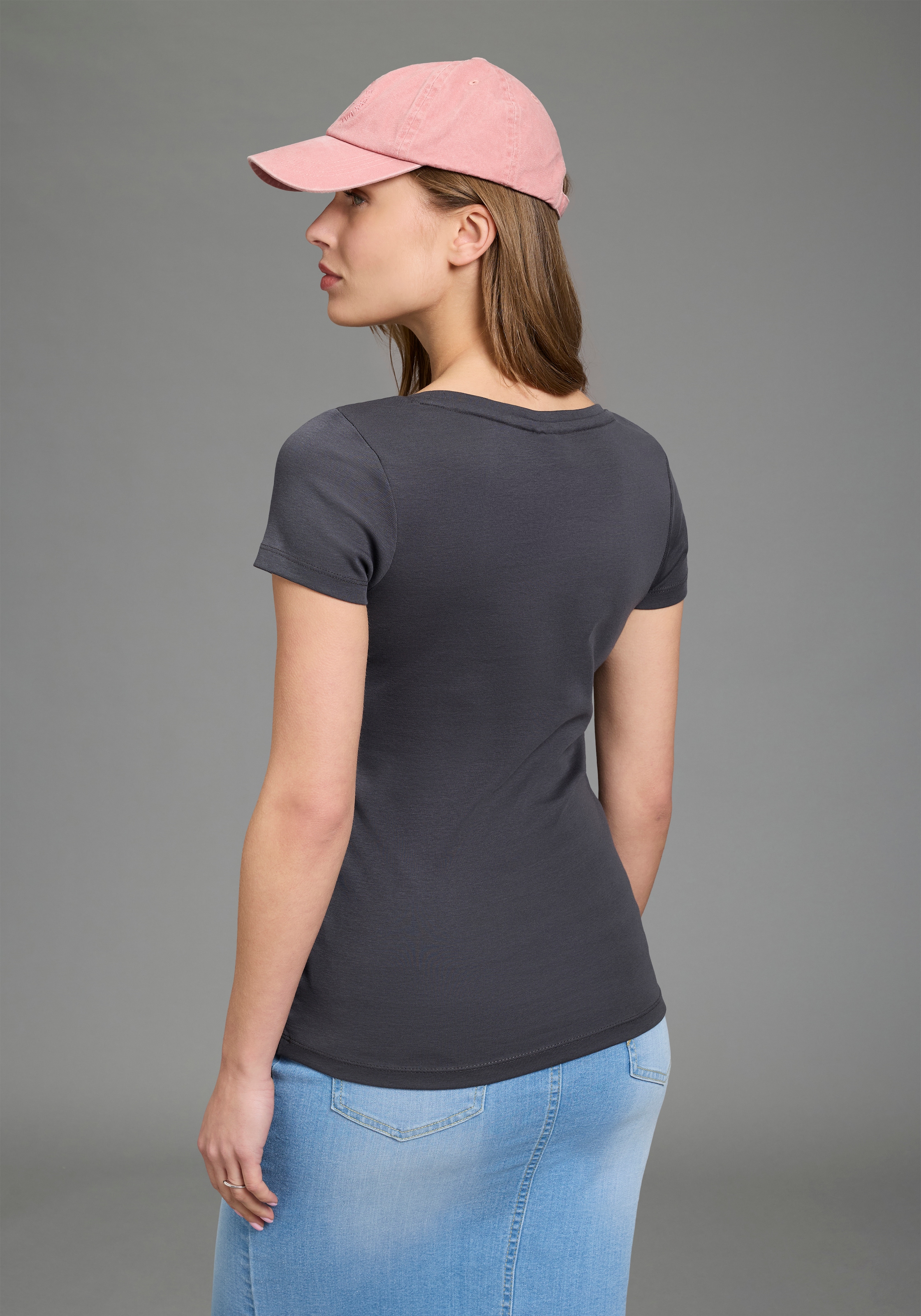 KangaROOS T-Shirt Kurzarm,  körpernahe Passform,  aus Rippware