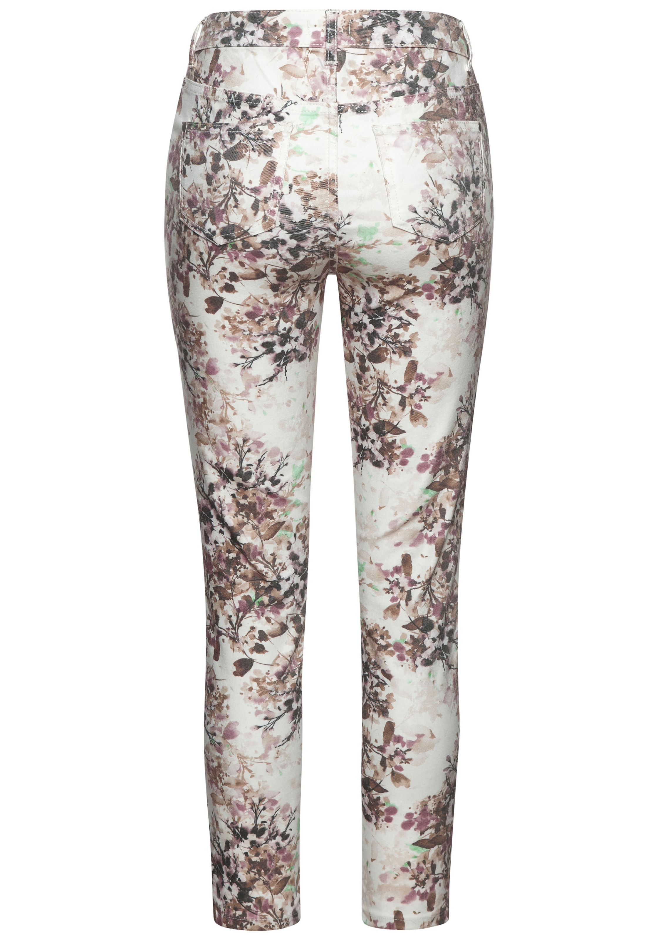 LASCANA 7/8-Jeggings, mit Blumendruck, sommerliche Skinny Jeans aus elastischem Baumwoll-Mix