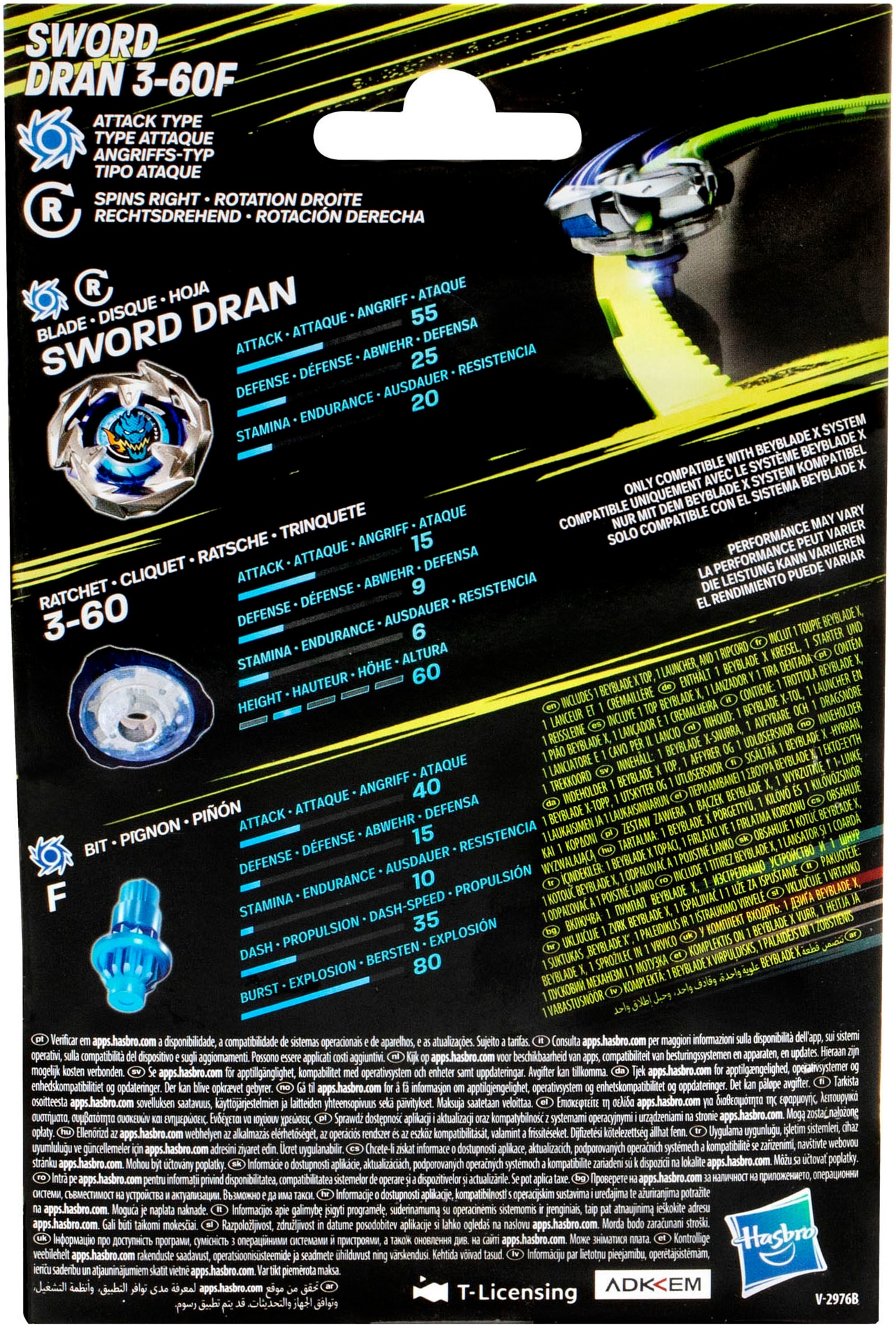 Hasbro Speed-Kreisel »Beyblade X Sword Dran 3-60F Starter Pack«
