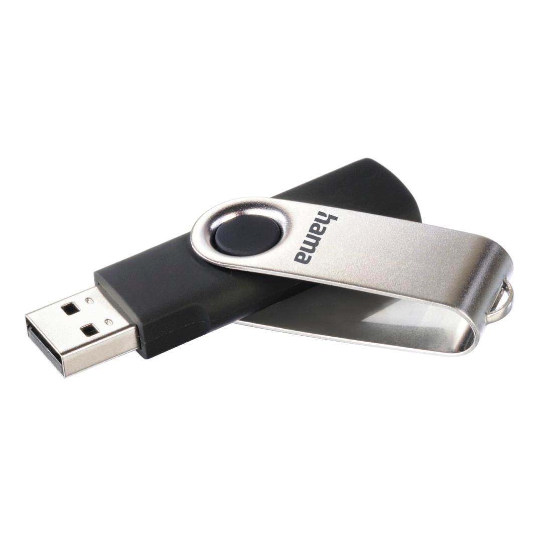Hama USB-Stick »Rotate, USB 2.0, Schwarz/Silber«, (USB 2.0)