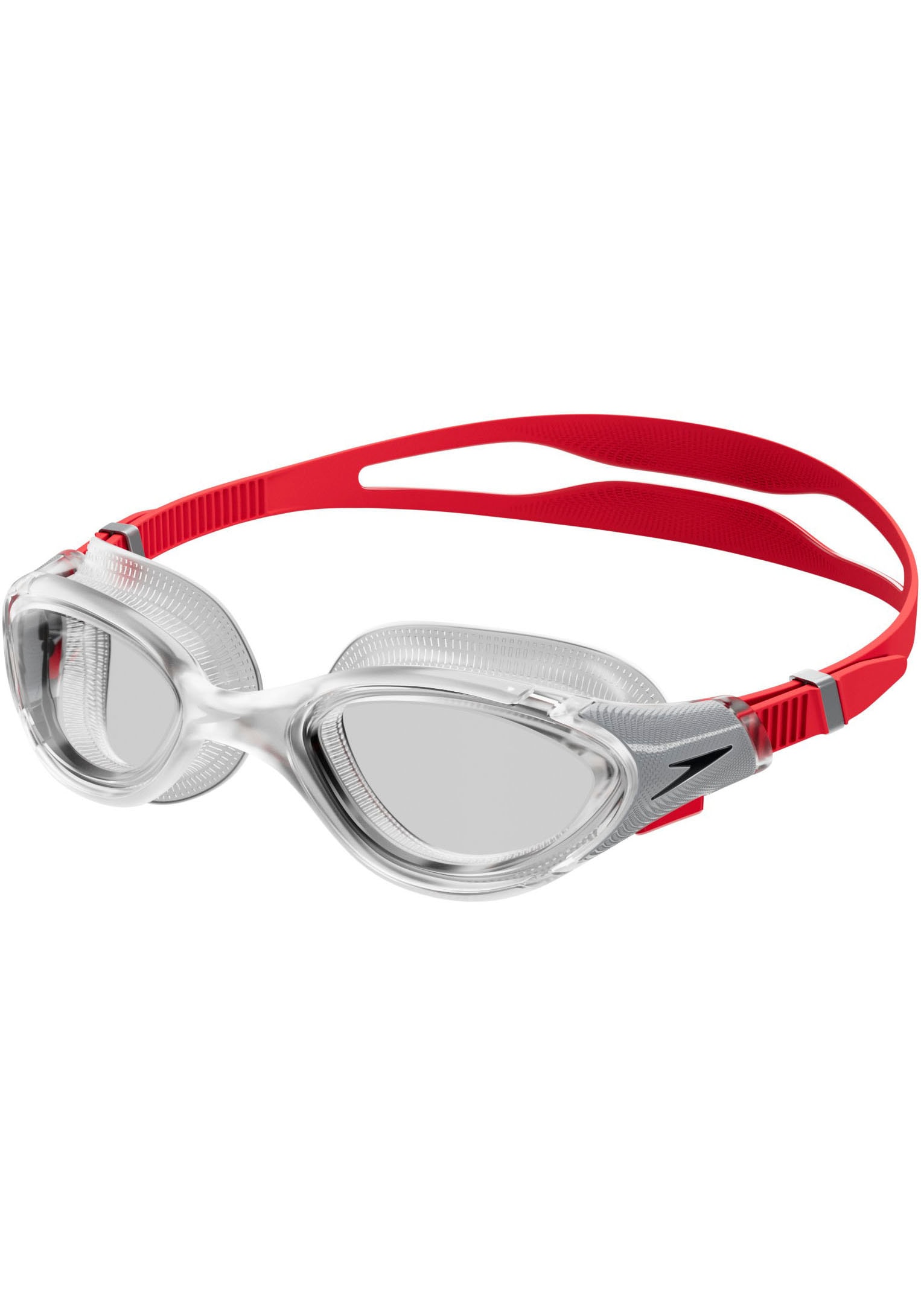 Speedo, Schwimmbrille »H Schwimmbrille« für Erwachsene, mit Markenlogo, formstabiles Material, clear/red, Schwimmbrille