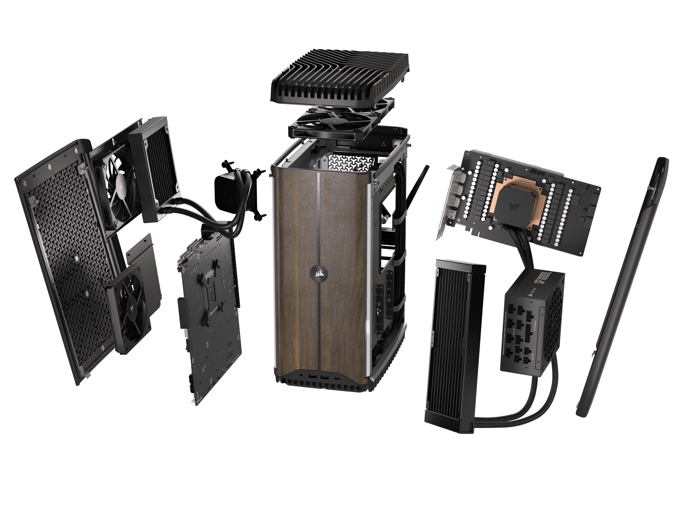 Corsair Gaming-PC »ONE i500 PC Wood Dark (14900K/4080 Super/32GB D5/1TBM.2)«