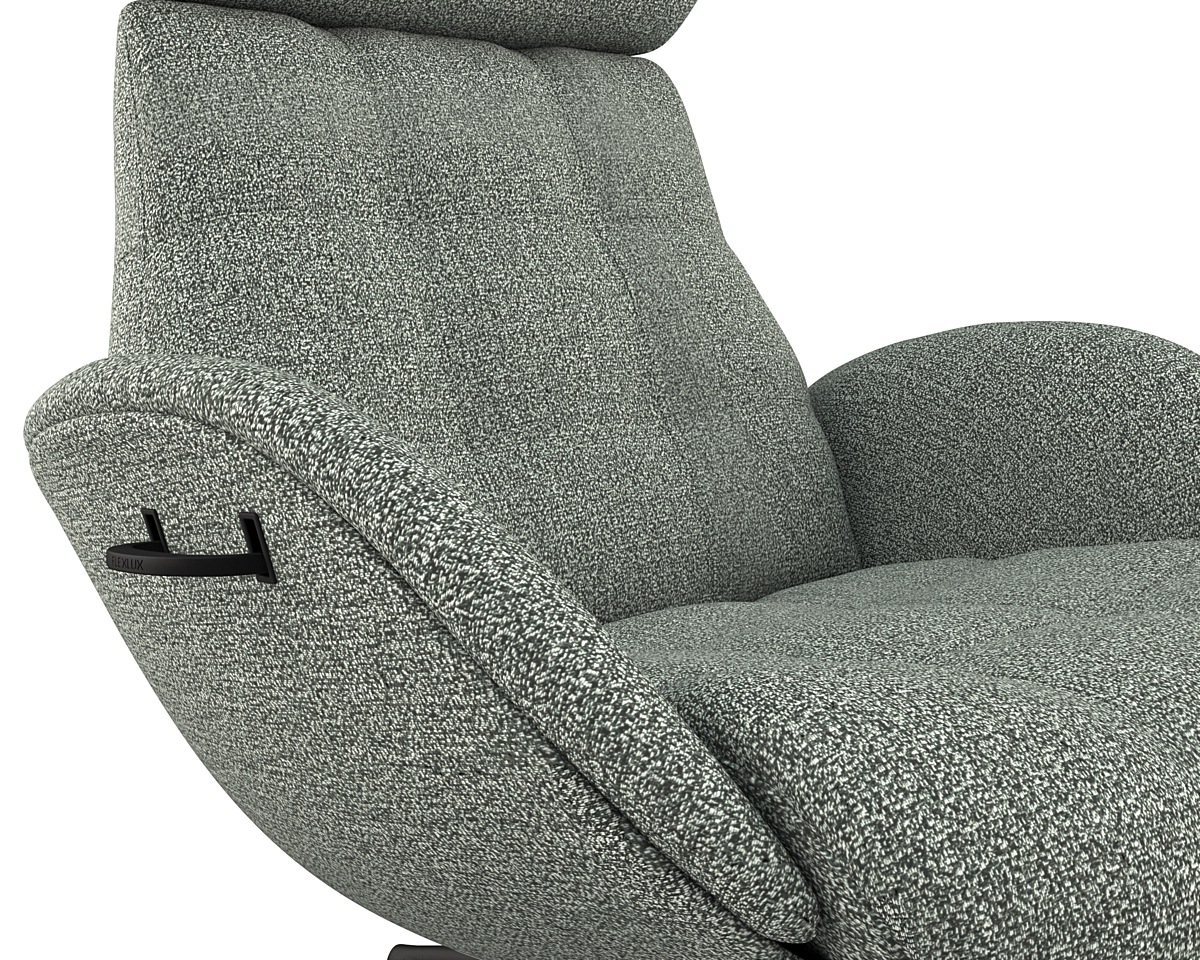 FLEXLUX Relaxsessel »Chester, Funktionssessel, Hoher Komfort, Scandi, Drehbar«, Premium Komfort, Rücken- und Kopfteilverstellung, Drehbar, Fuß Schwarz