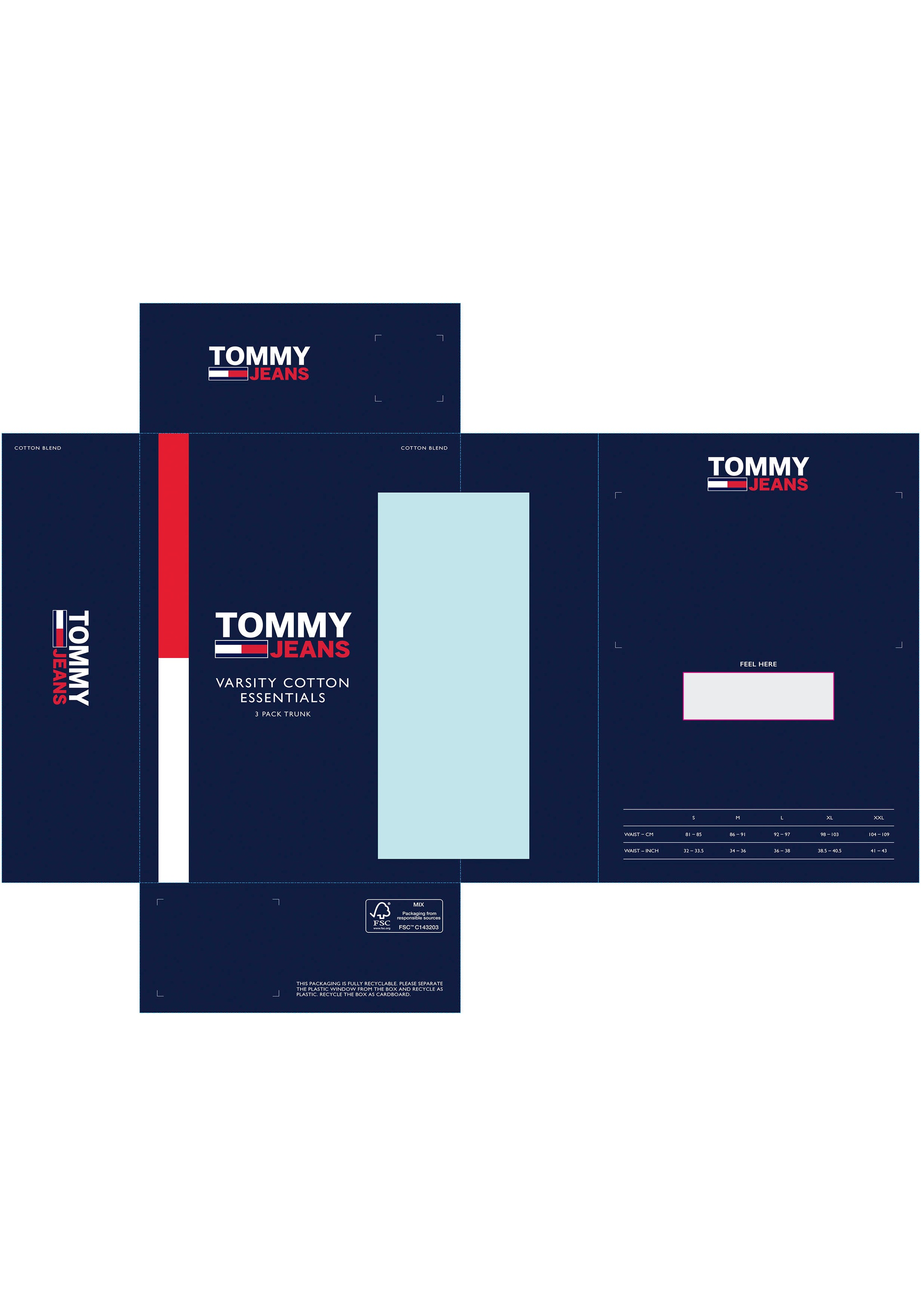 Tommy (Packung, Tommy Trunk St., ♕ Hilfiger 3 3er-Pack), bei DTM«, TRUNK »3P Jeans Underwear Logo-Elastikbund mit