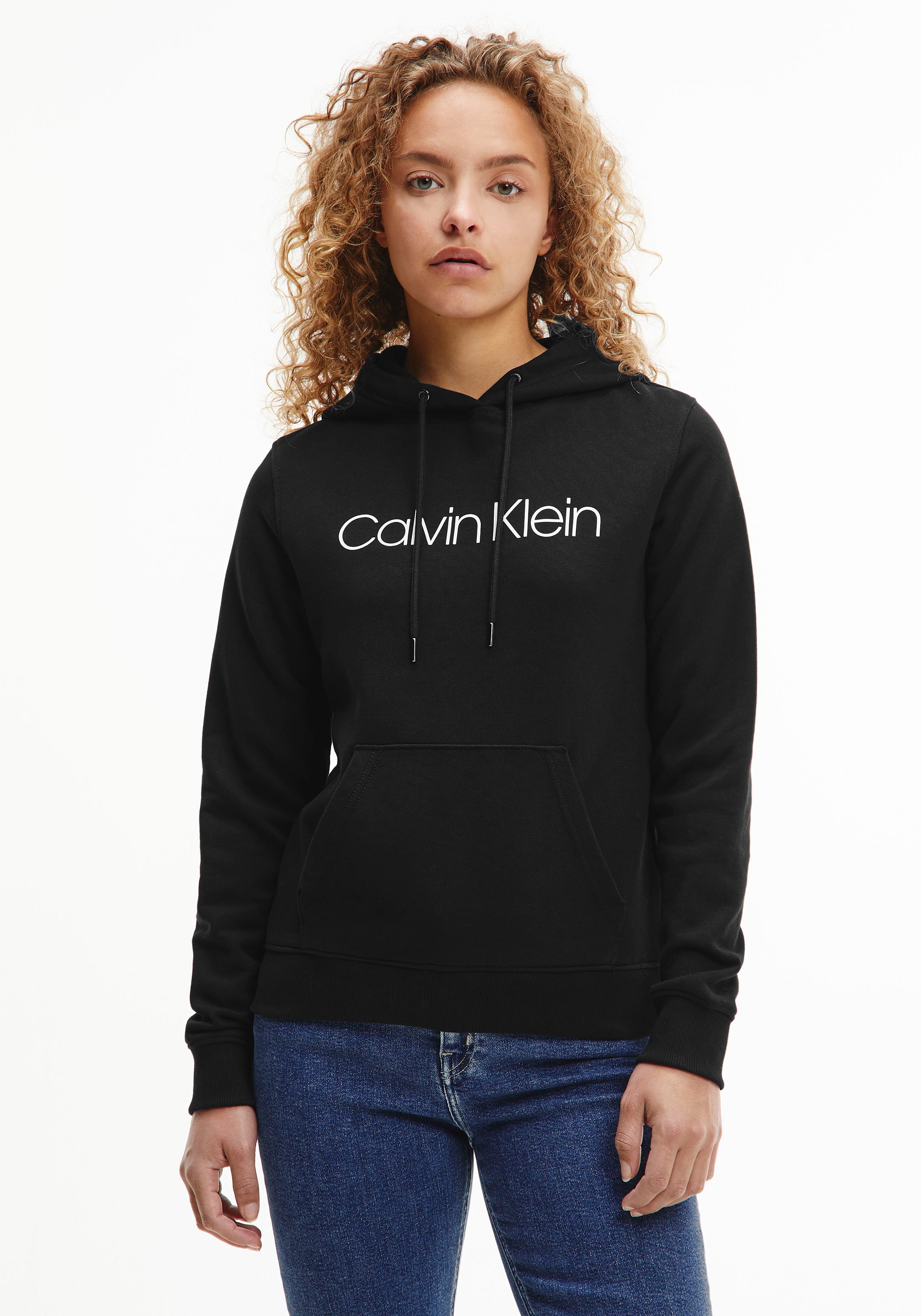 Klein Logo-Schriftzug Kapuzensweatshirt Calvin bei Calvin CORE LOGO »LS tlg.), ♕ Klein (1 mit großem HOODIE«,