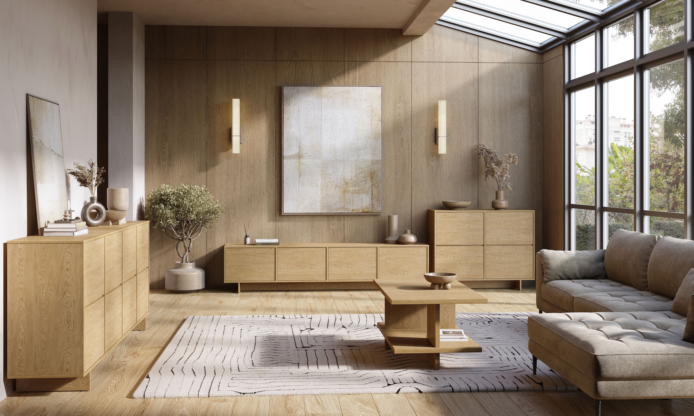 OTTO home Sideboard »Tatami, Stilvolle, moderne grifflose Kommode 2 Türen, Breite 111cm« Anrichte mit viel Stauraum, Böden verstellbar, push-to-open-Funktion